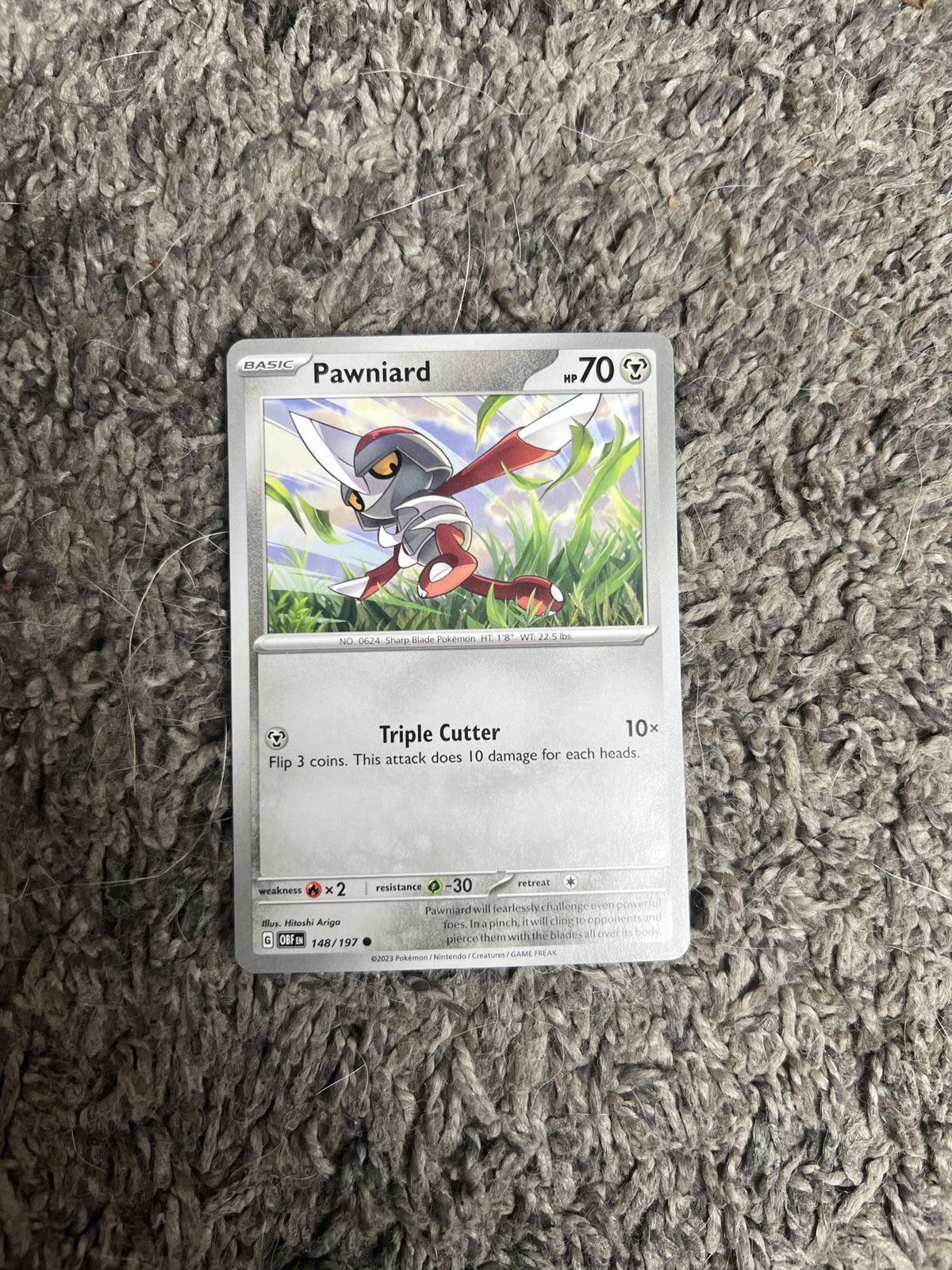 Pokemon 2023 Pokémon Pawniard Basic Card Size ONE SIZE - 1 Thumbnail