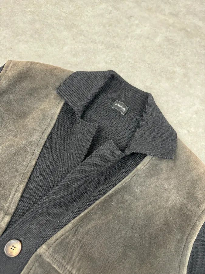 Jil Sander Jil Sander Black Wool & Grey Leather Jacket Size US M / EU 48-50 / 2 - 5 Thumbnail
