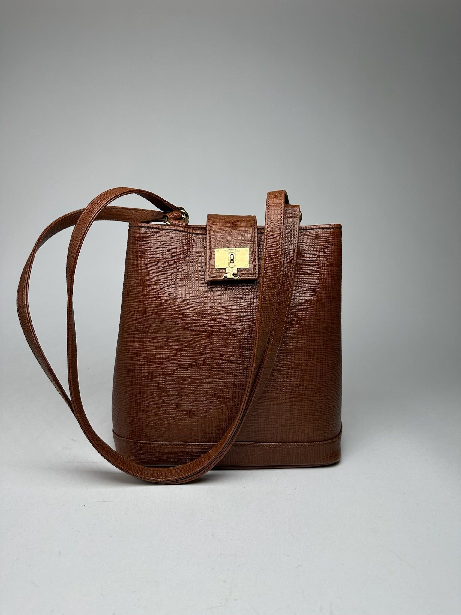 Courreges Vintage Leather bucket bag brown Size ONE SIZE - 1 Thumbnail