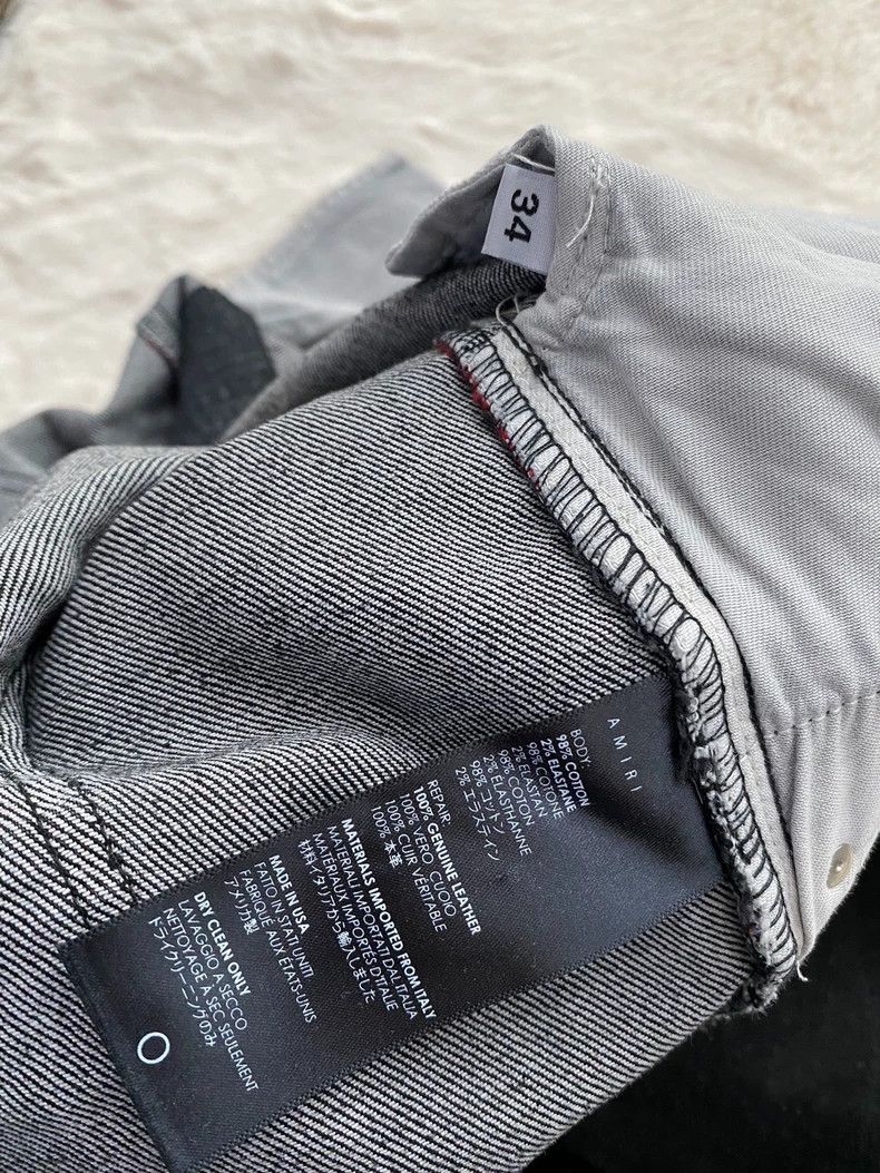 Amiri Amiri Out-of-print 15OG first year gray leather MX1 jeans 2 Size US 34 / EU 50 - 3 Thumbnail