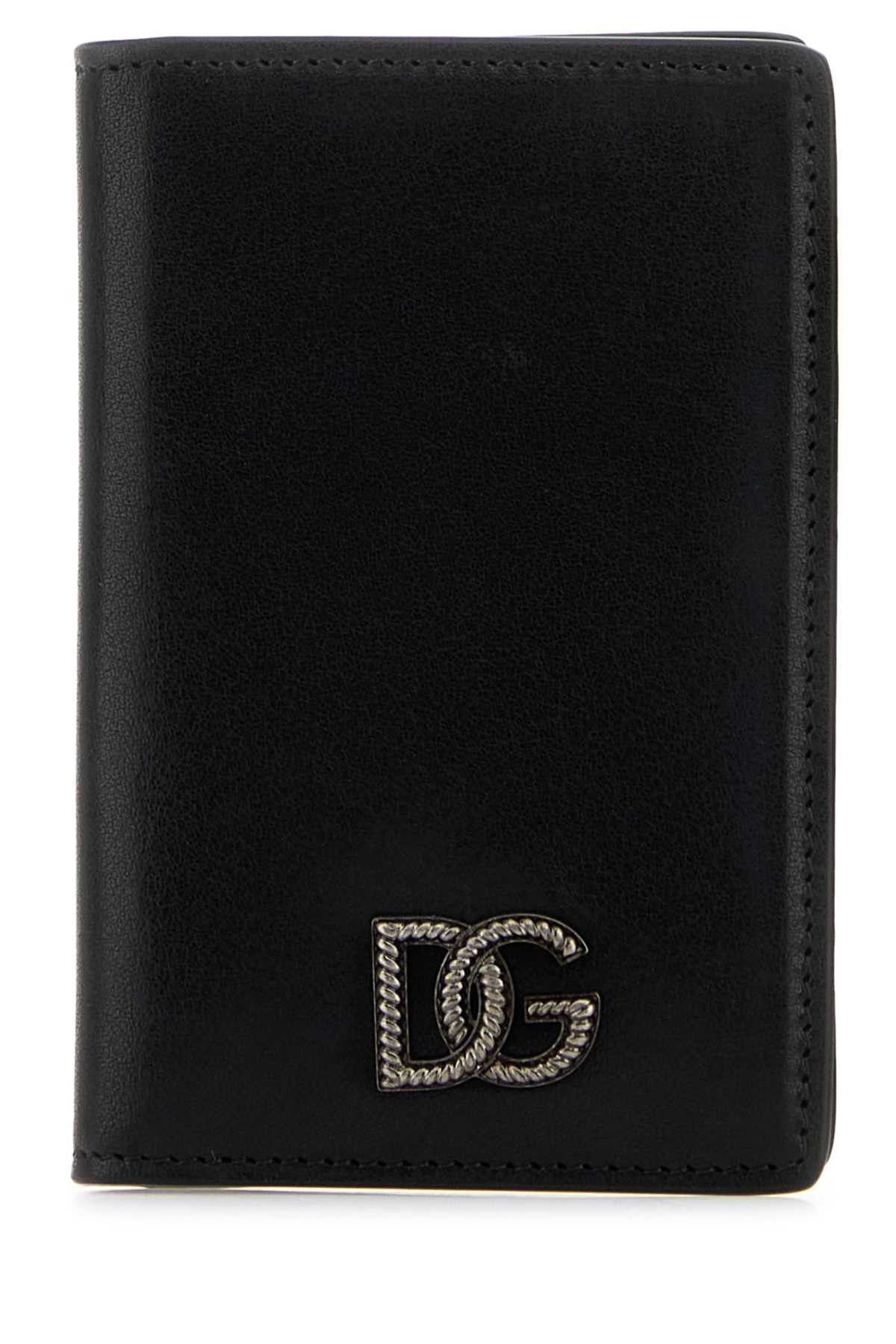 Dolce & Gabbana Black Leather Card Holder Size ONE SIZE - 1 Thumbnail
