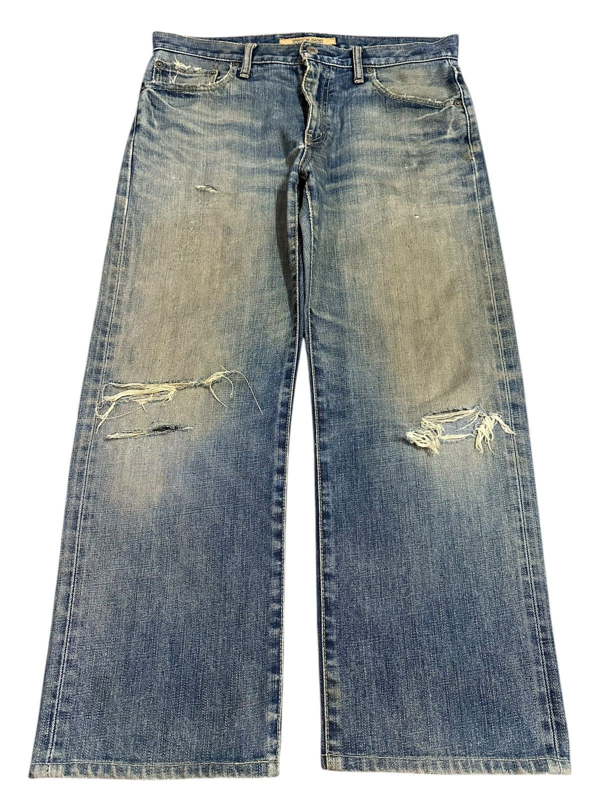 Japanese Brand Vintage Japanese Uniqlo Mud Wash Distressed Baggy Jeans Size US 33 - 1 Thumbnail