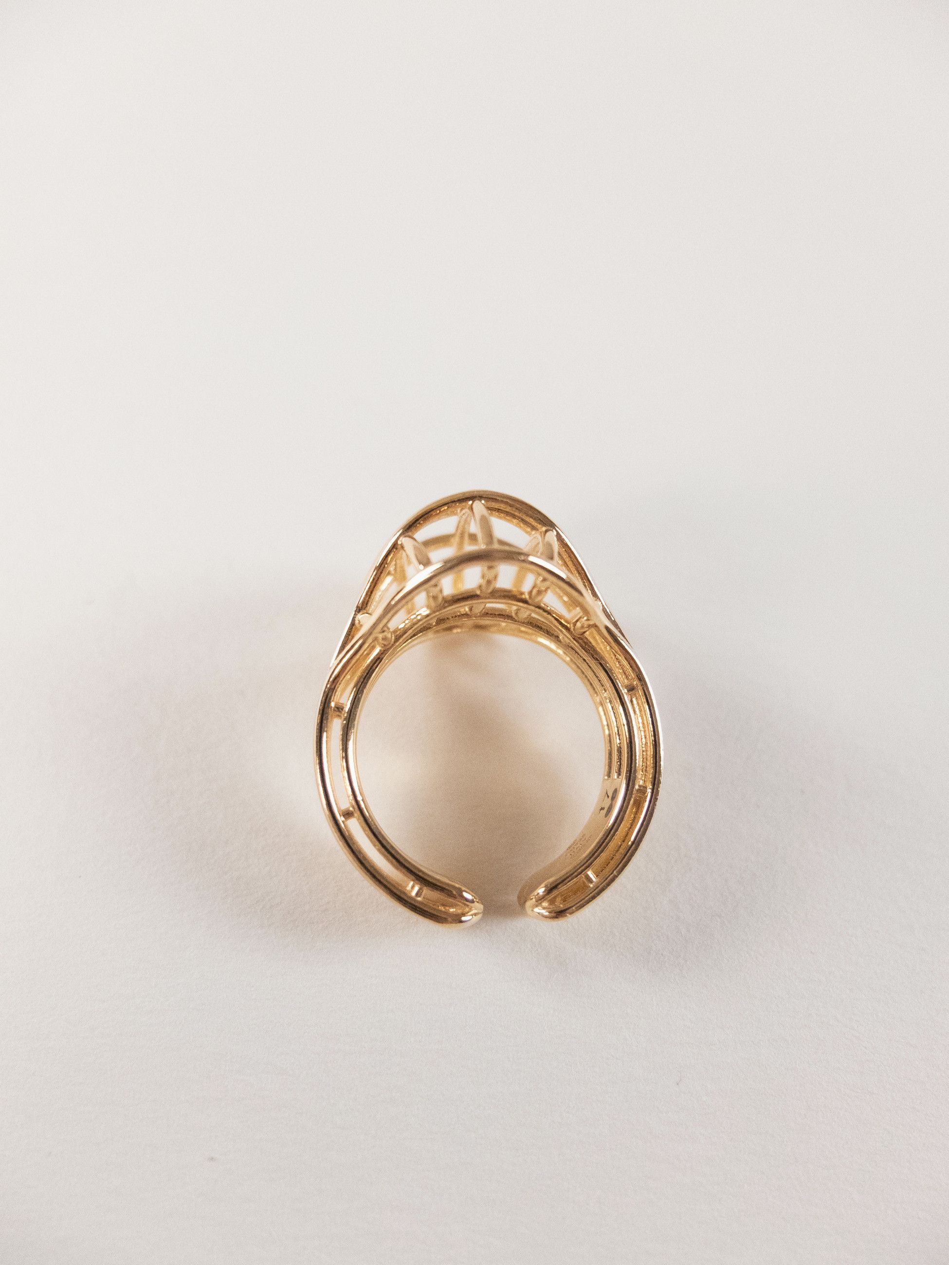 Bottega Veneta BOTTEGA VENETA Outline gold Sterling silver cage ring 8 17 q Size ONE SIZE - 4 Thumbnail