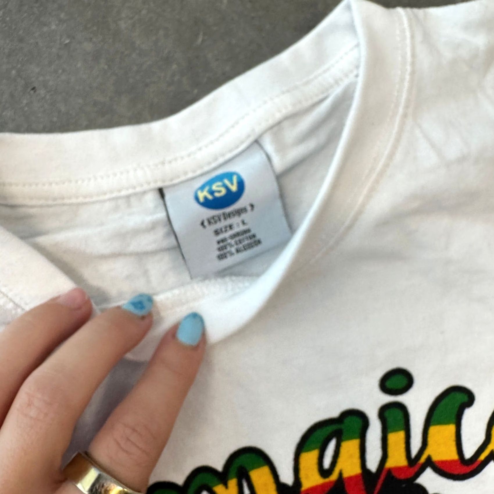 Vintage VINTAGE Jamaica Bob Marley White Graphic Tee Short Sleeve Large Men XS? Size US 31 - 3 Thumbnail