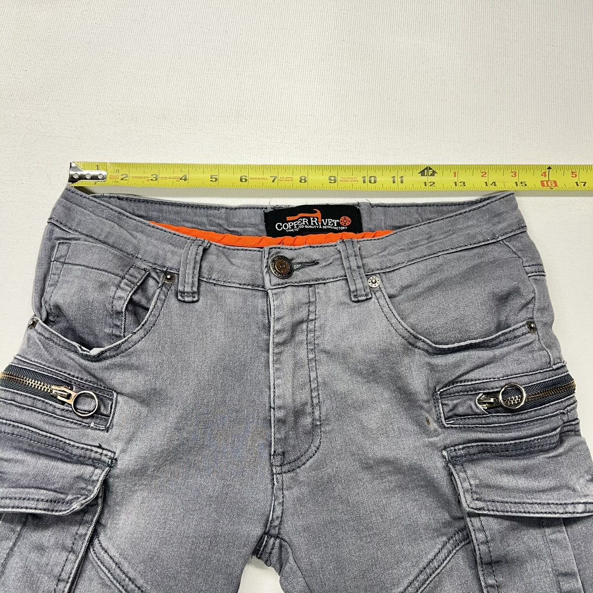 Other Copper Rivet Jeans Grey Skinny Moto Cargo Pocket Denim Size US 30 / EU 46 - 22 Thumbnail