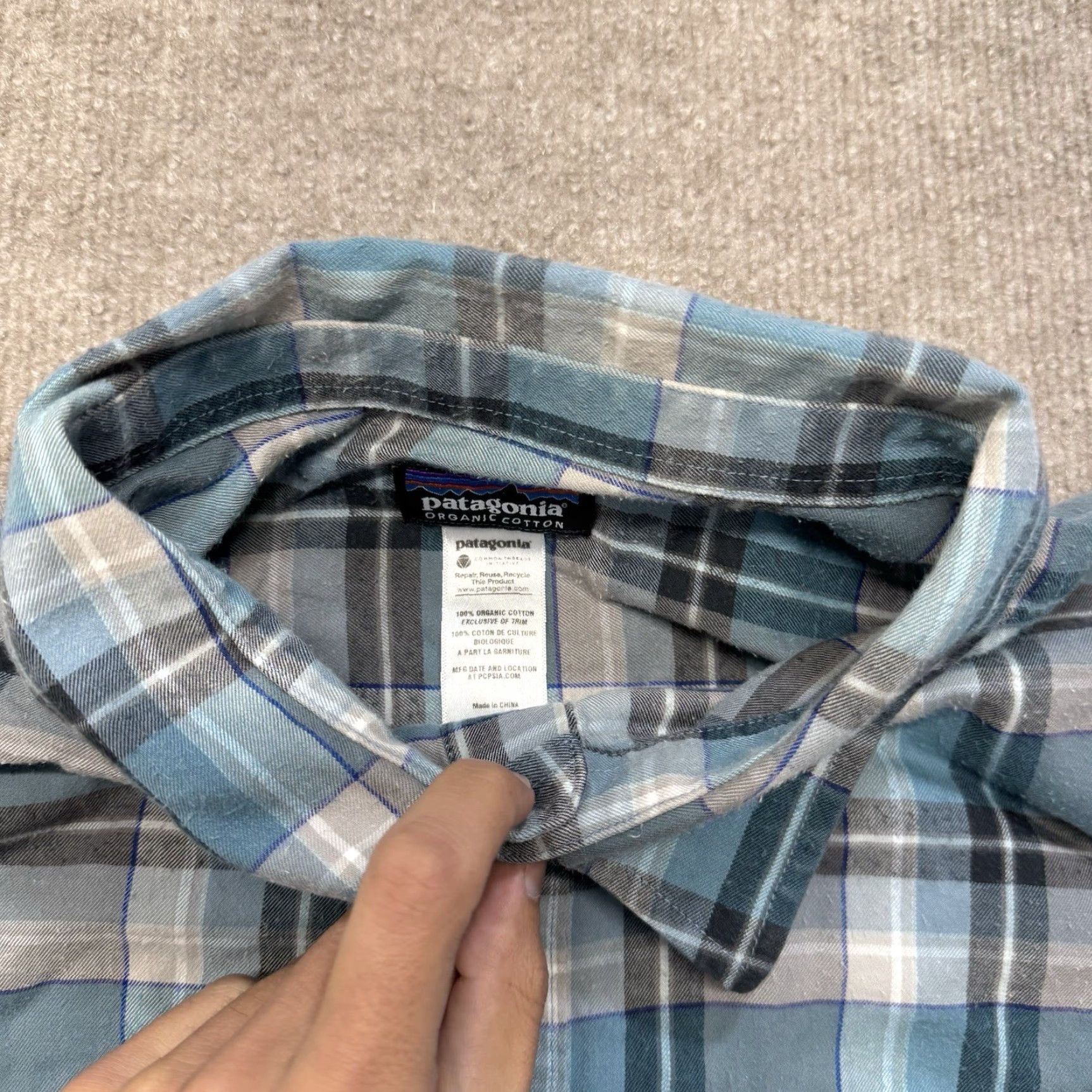 Patagonia Patagonia Shirt Mens XL Flannel Button-Up Plaid Blue White Organic Cotton Chore Size US XL / EU 56 / 4 - 3 Thumbnail