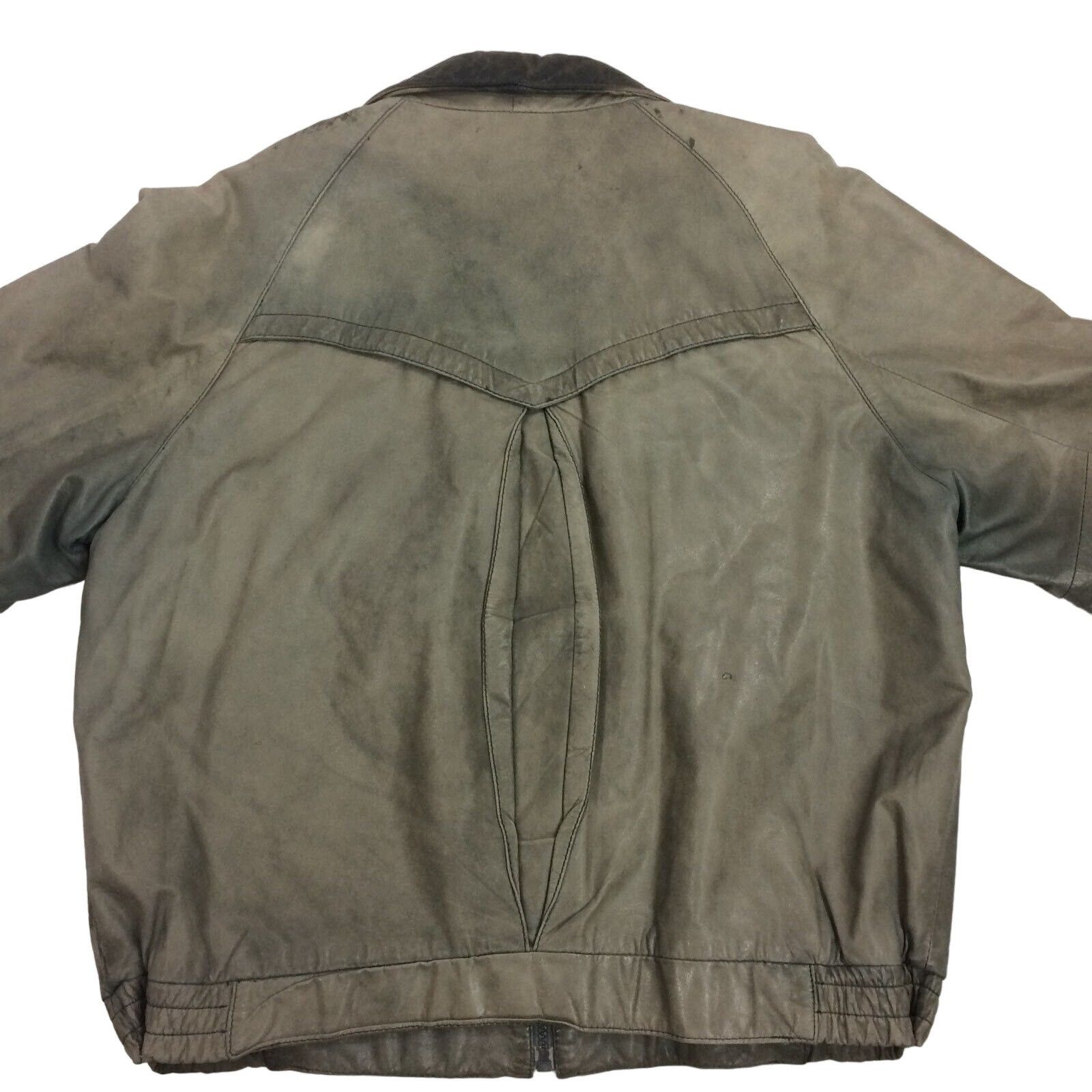 Other Vtg Lakeland Gray DISTRESSED Leather Motorcycle Jacket Size US L / EU 52-54 / 3 - 2 Thumbnail