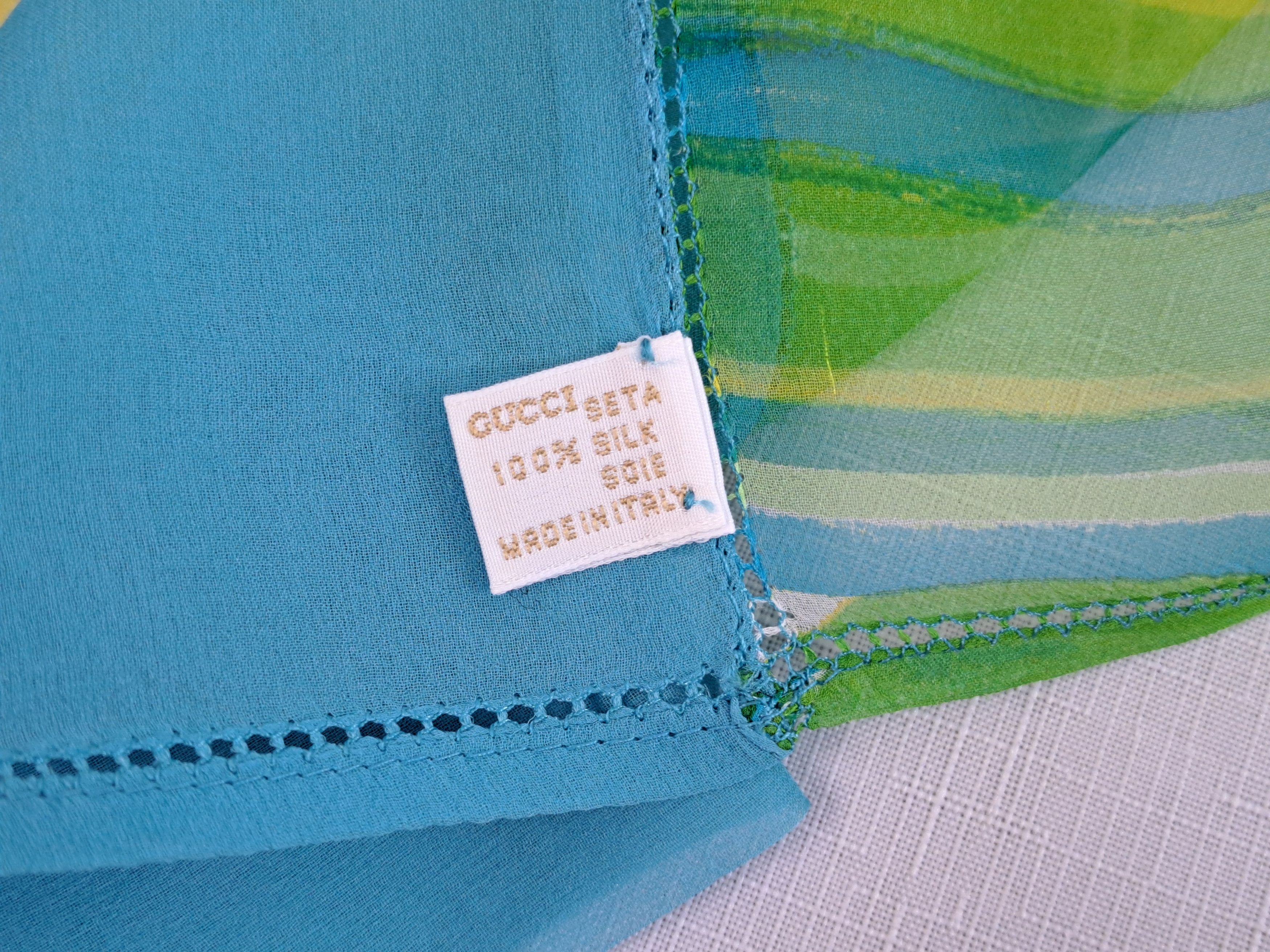 Gucci × Vintage GUCCI ultra lightweight silk scarf. Size ONE SIZE - 11 Thumbnail