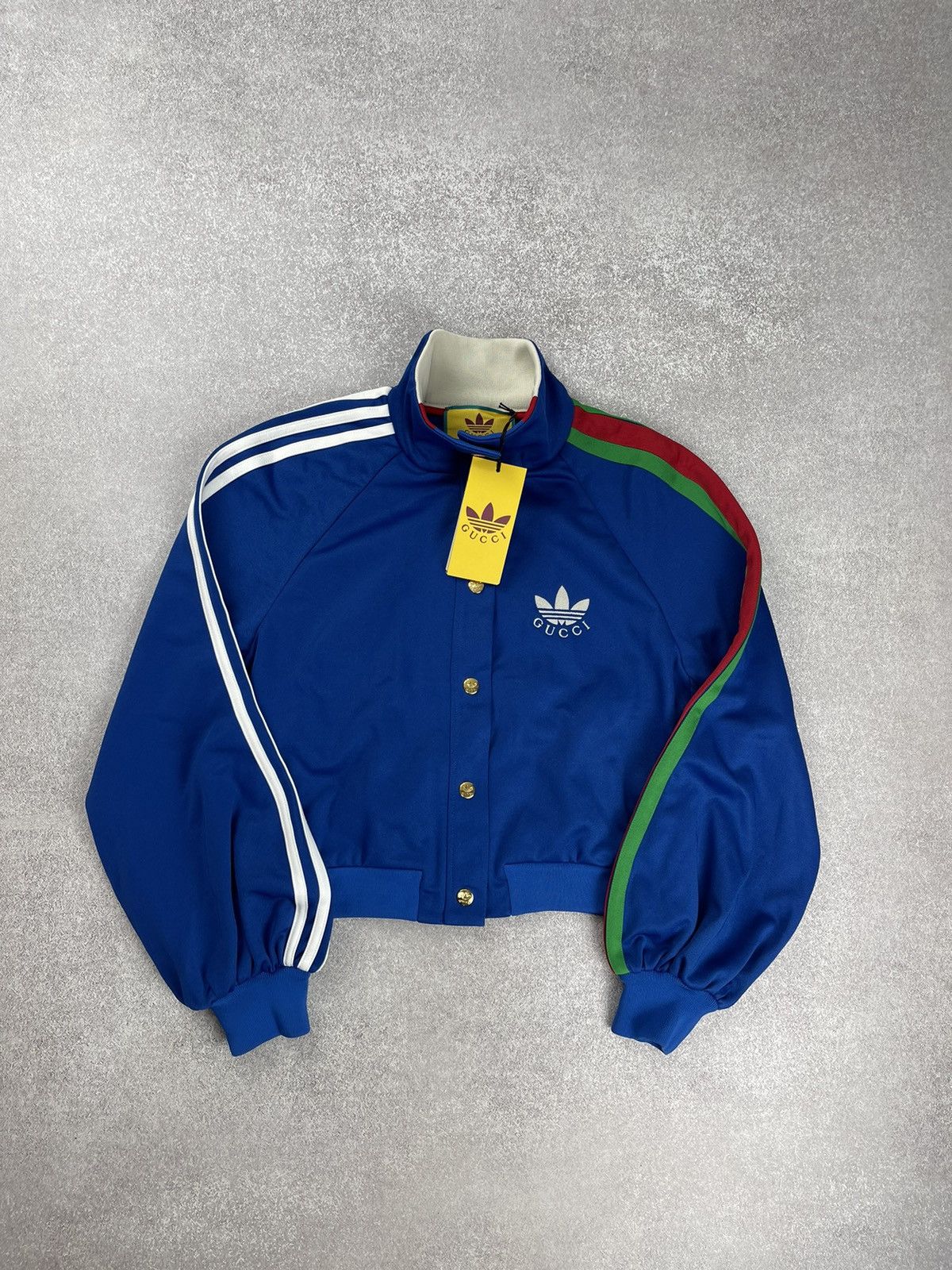 Adidas × Gucci Adidas x Gucci Cropped Jacket Cobalt Blue Size XS Size XS / US 0-2 / IT 36-38 - 17 Thumbnail