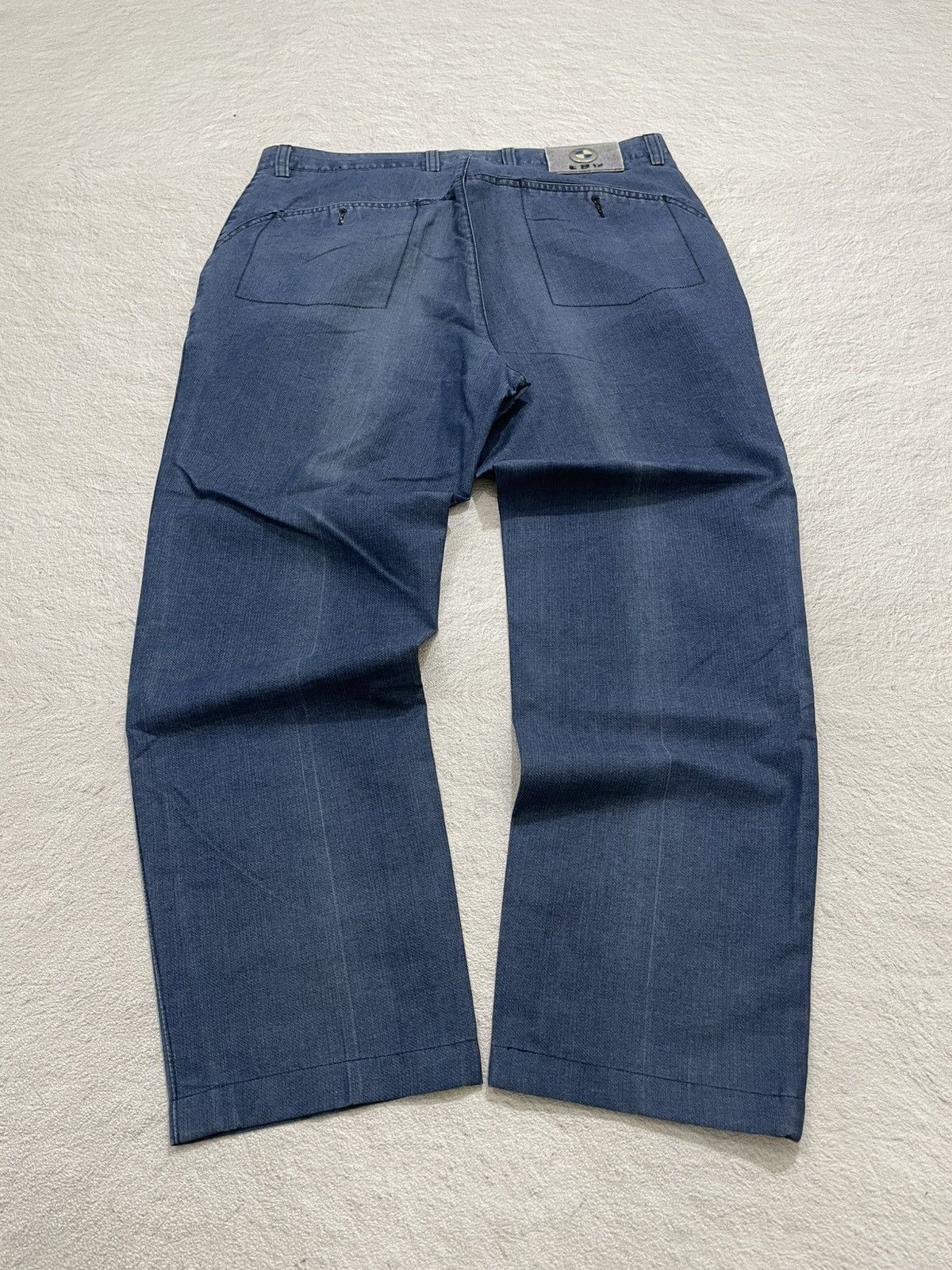Japanese Brand BMW Blue Jeans Fading Lane Vintage Size US 31 - 7 Thumbnail