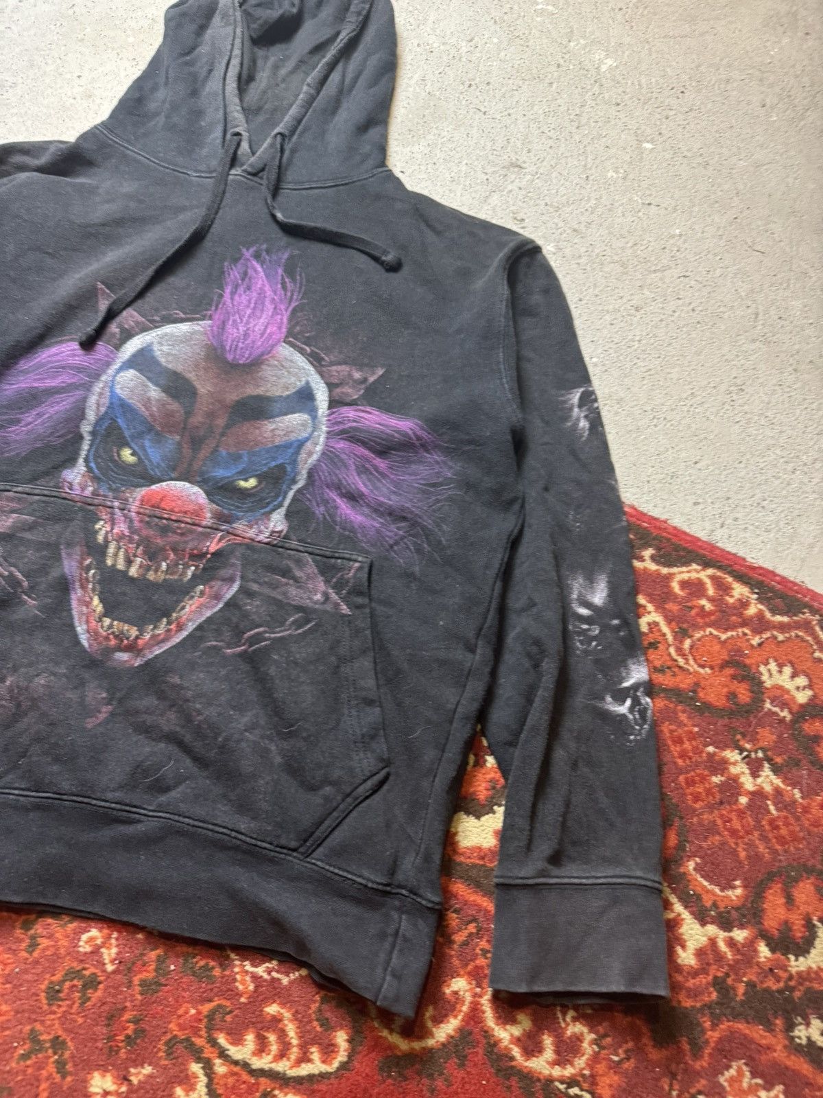 Japanese Brand × Vintage Vintage Y2K Spiral Satana Evil Clown Skull Full Print Hoodie Size US L / EU 52-54 / 3 - 2 Thumbnail