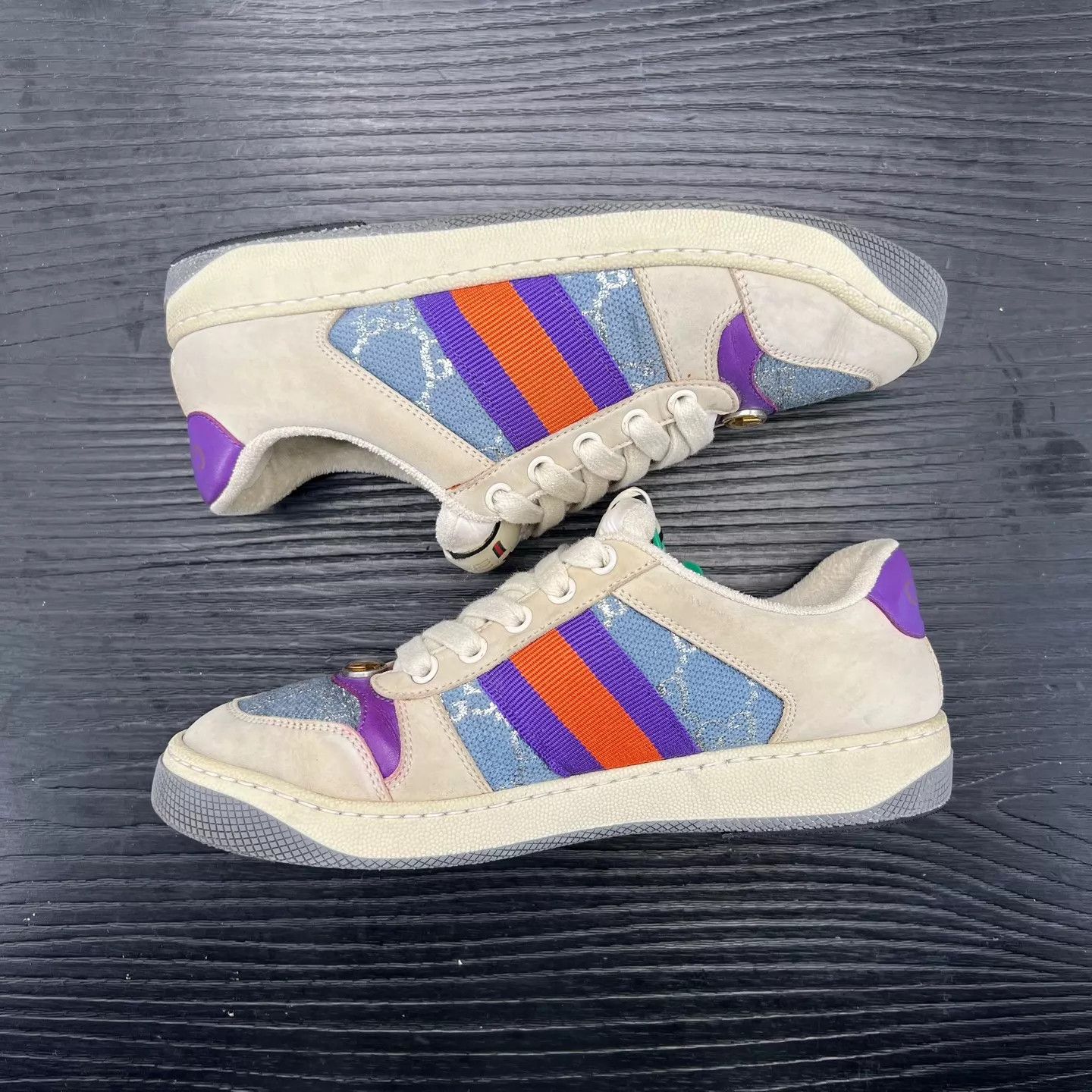 Gucci Gucci Blue-Purple Dirty Sneakers Size 36 Box Size US 5.5 / IT 35.5 - 2 Thumbnail