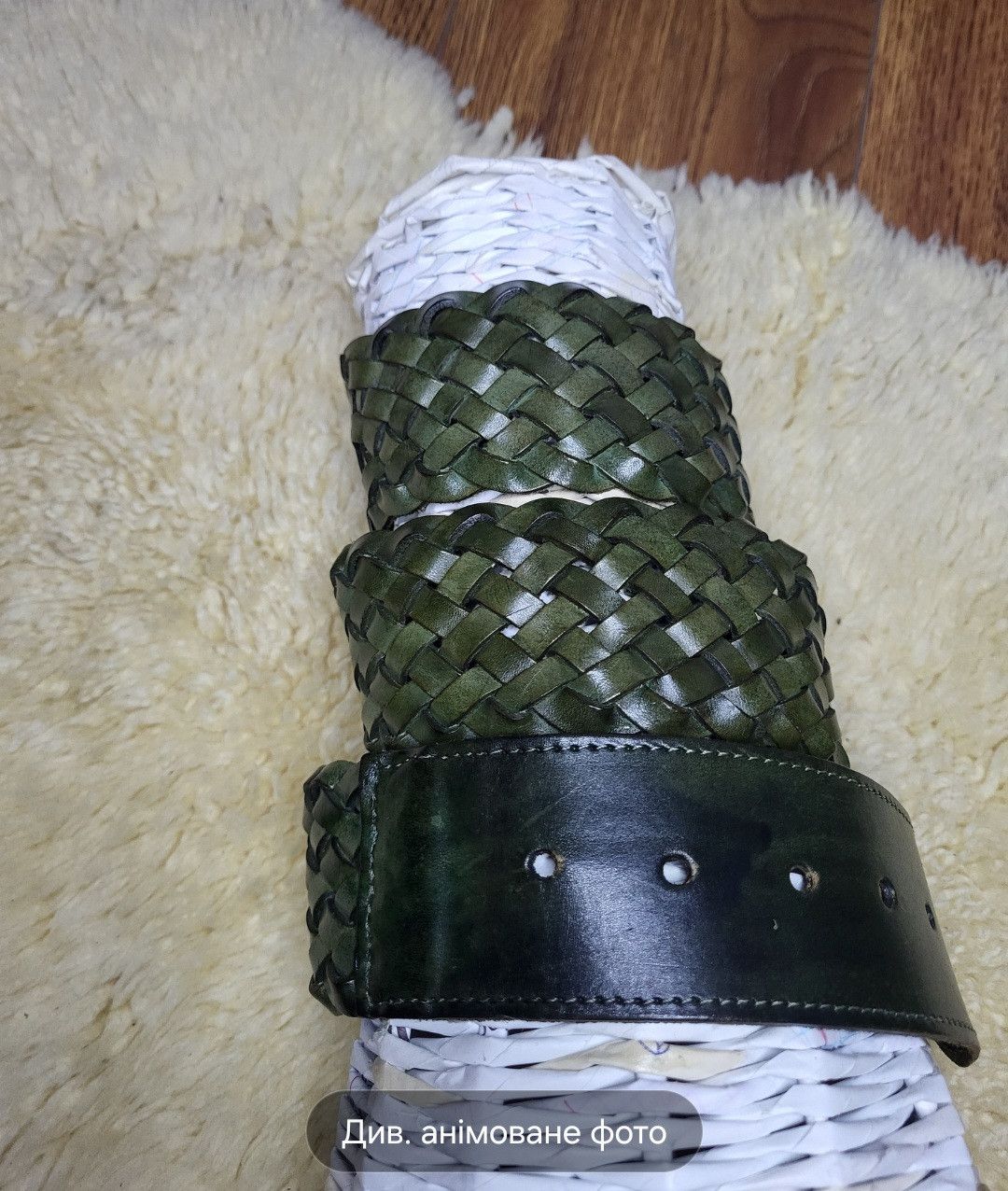 Other Bekaloo Hand-Braided Leather Belt – Made in France – Green Size ONE SIZE - 2 Thumbnail