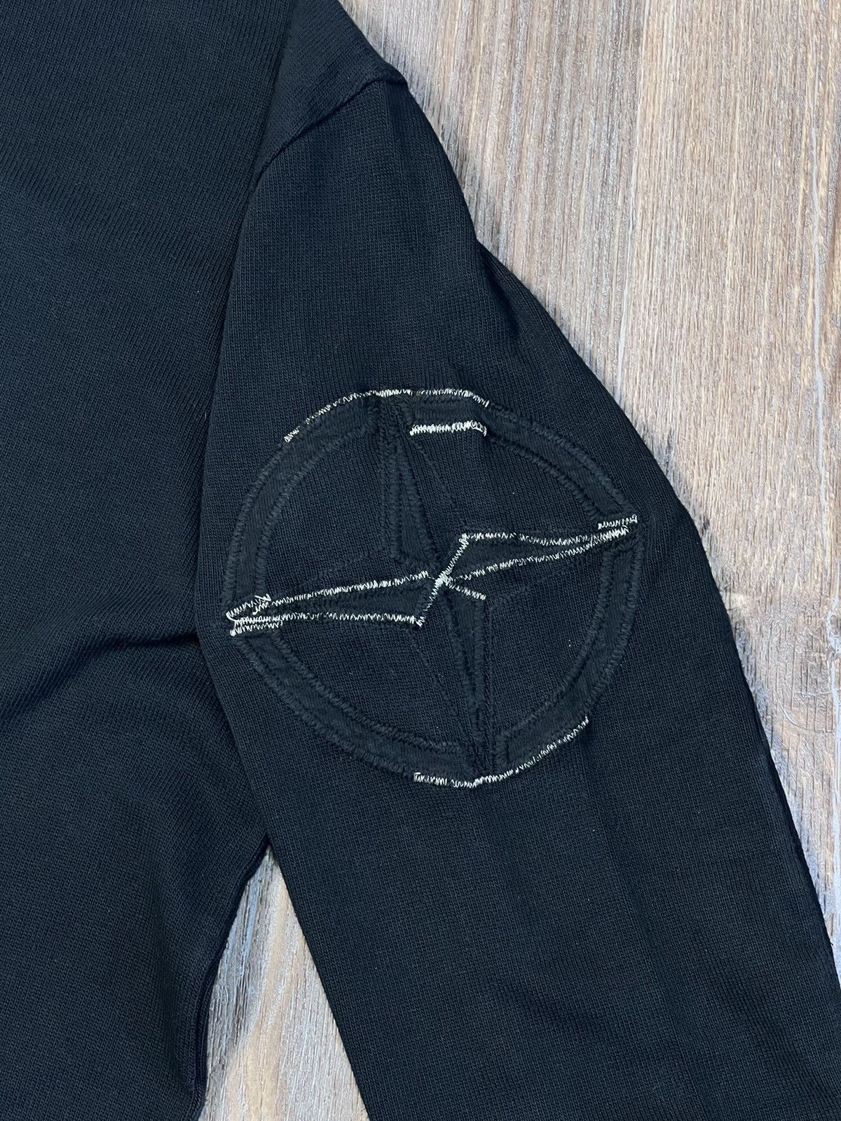 Stone Island Vintage Stone Island Big Logo Polo Neck Sweatshirt Black Size US XL / EU 56 / 4 - 6 Thumbnail