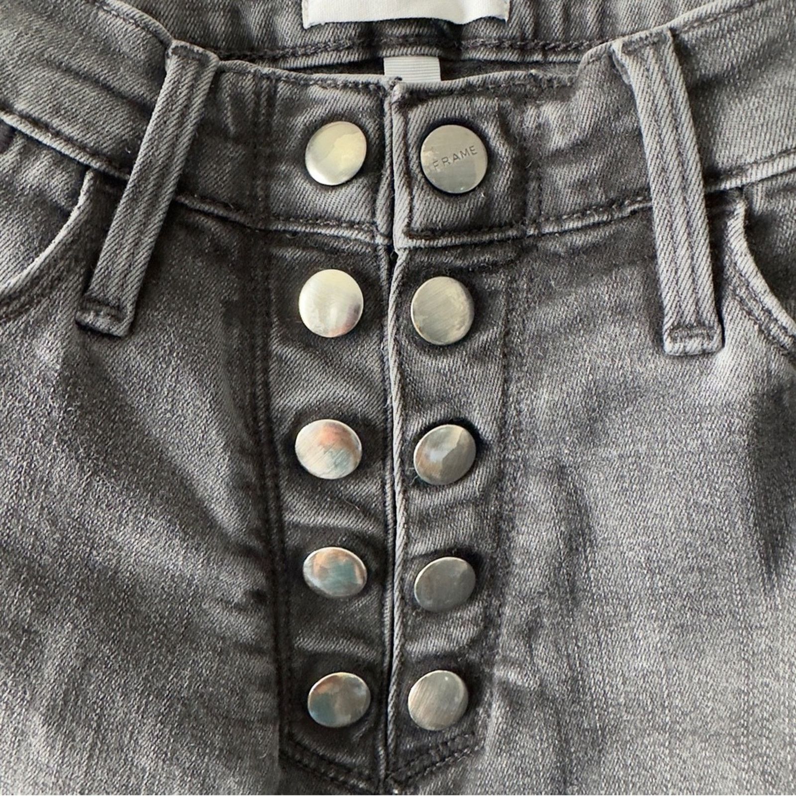 Frame Frame Le High Skinny Jeans Button Fly Denim High Rise Gray Size 27" / US 4 / IT 40 - 4 Thumbnail