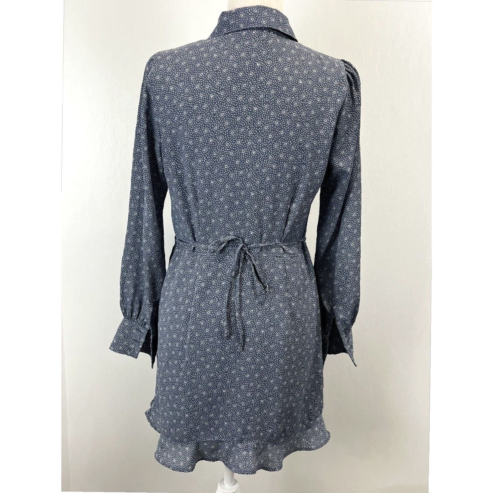 Abercrombie & Fitch Abercrombie & Fitch Floral Shirt Dress Blue Small Women Size S / US 4 / IT 40 - 3 Thumbnail