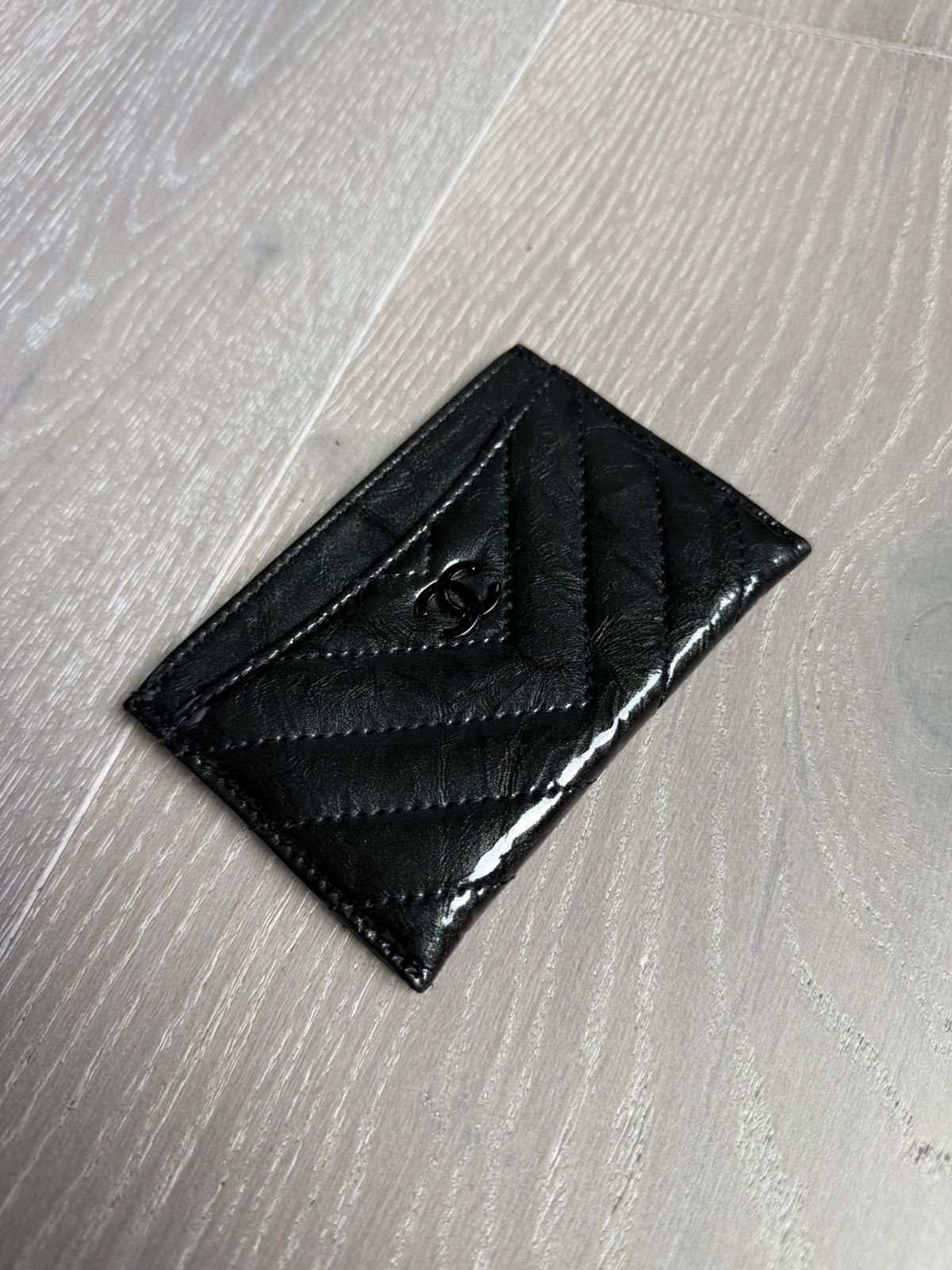 Chanel Chanel Patent Black Cardholder Size ONE SIZE - 2 Thumbnail