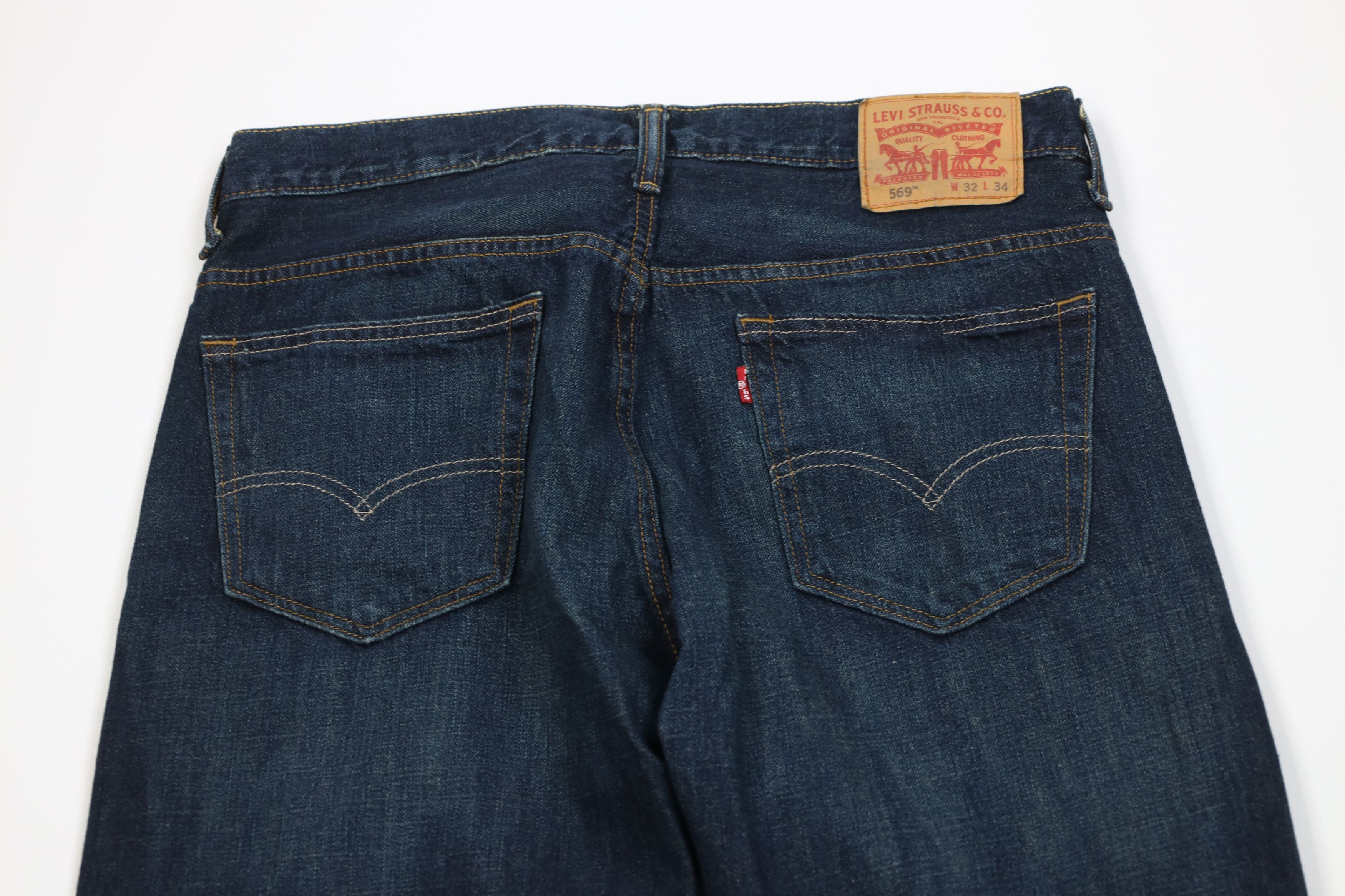 Levi's Vintage Y2K Levis 569 Straight Wide Leg Denim Jeans Blue Size US 32 / EU 48 - 10 Thumbnail