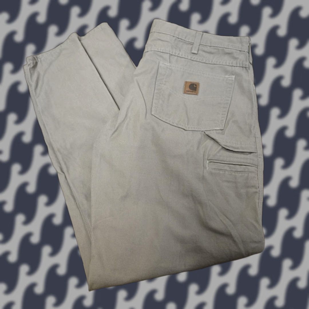 Carhartt VINTAGE Carhartt Pants Mens 36x32 Beige B186 GKH Loose Fit Canvas Carpenter Work Size US 36 / EU 52 - 1 Thumbnail