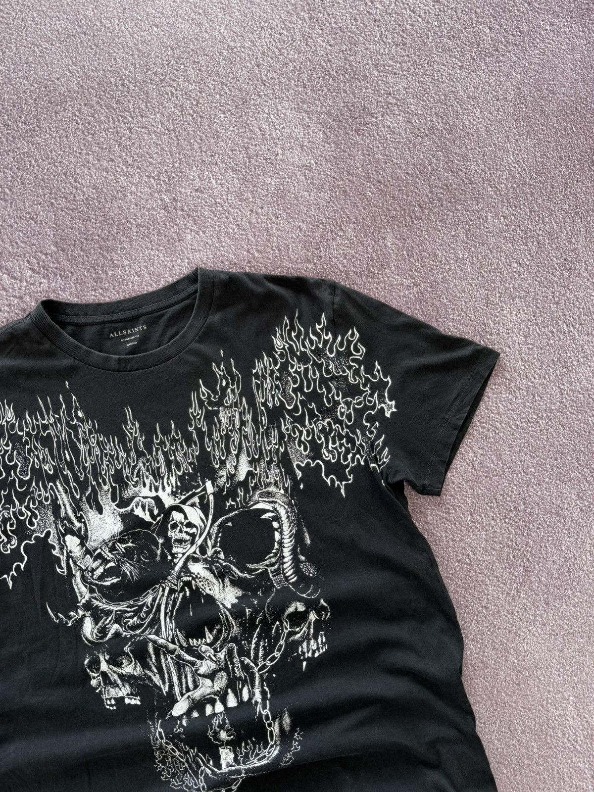 Allsaints Allsaints Grunge Vibe Vintage Skull Logo Y2K T-Shirt Size US M / EU 48-50 / 2 - 7 Thumbnail