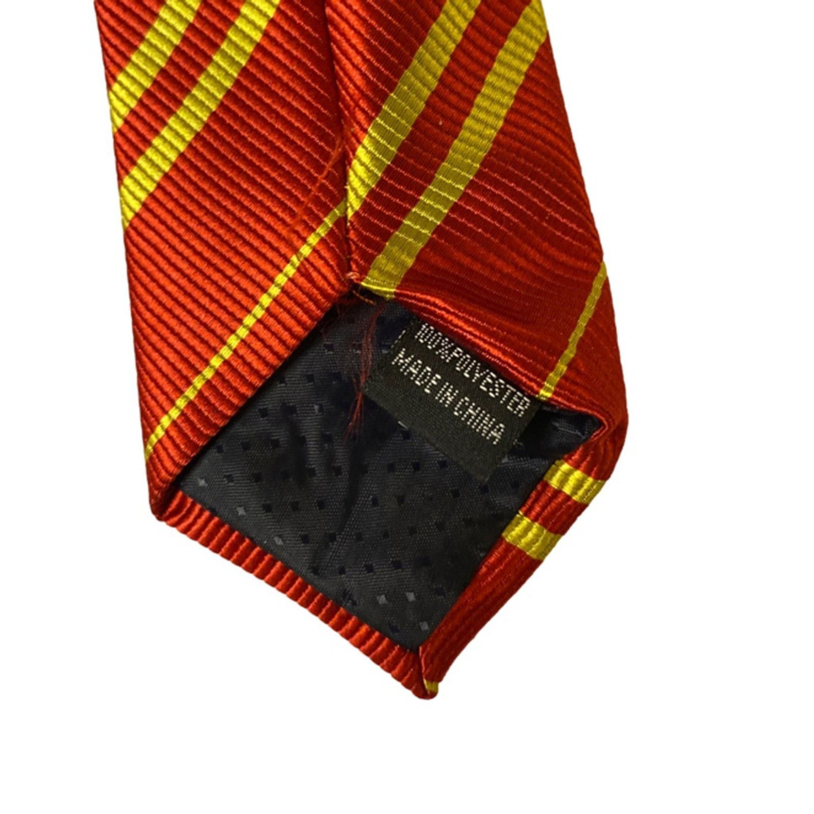 Other Red Yellow Diagonal Stripe Tie Preppy Classic Style 57” Size ONE SIZE - 4 Thumbnail