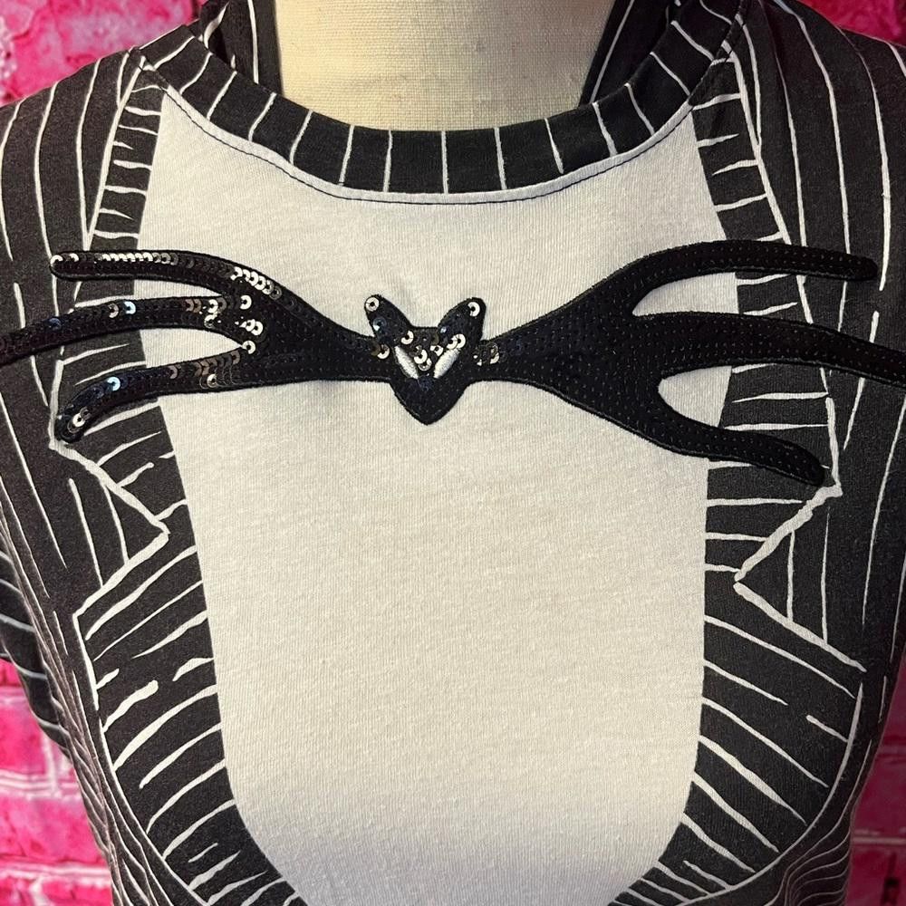 Disney Nightmare Before Christmas Tim Burton Black Stripe Hoodie Size L / US 10 / IT 46 - 2 Thumbnail