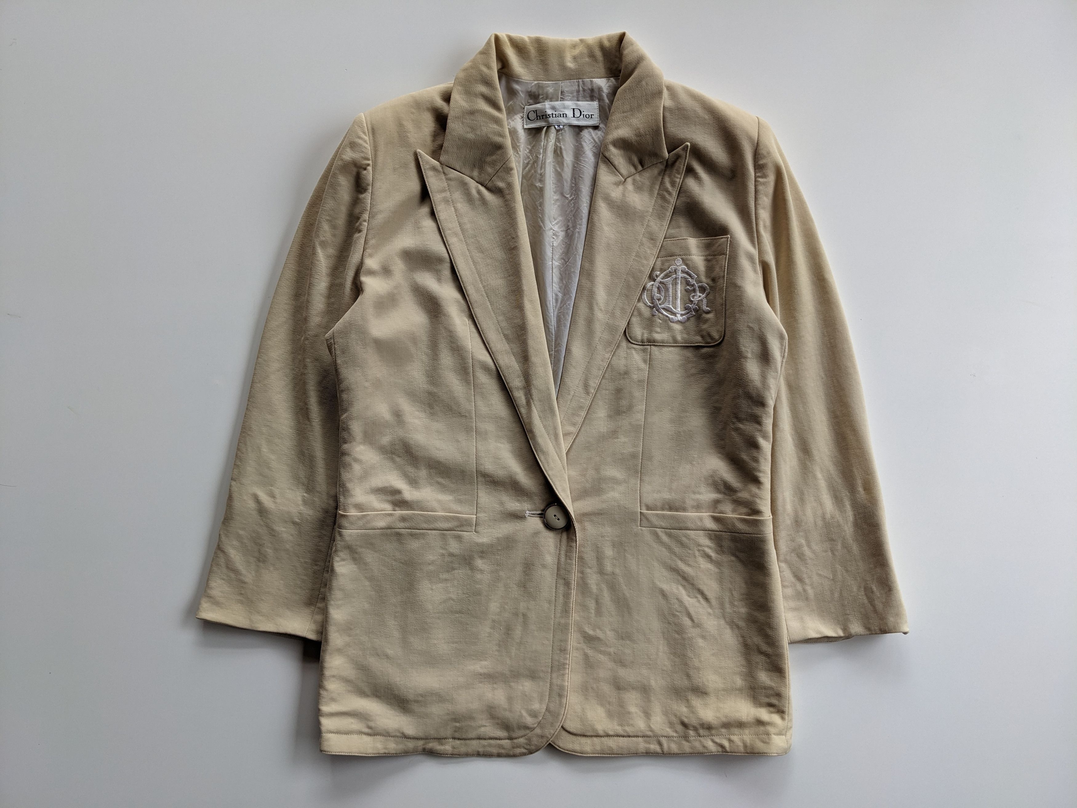 Christian Dior Monsieur × Dior Vintage bullion jacquard beige blazer Size M / US 6-8 / IT 42-44 - 2 Thumbnail