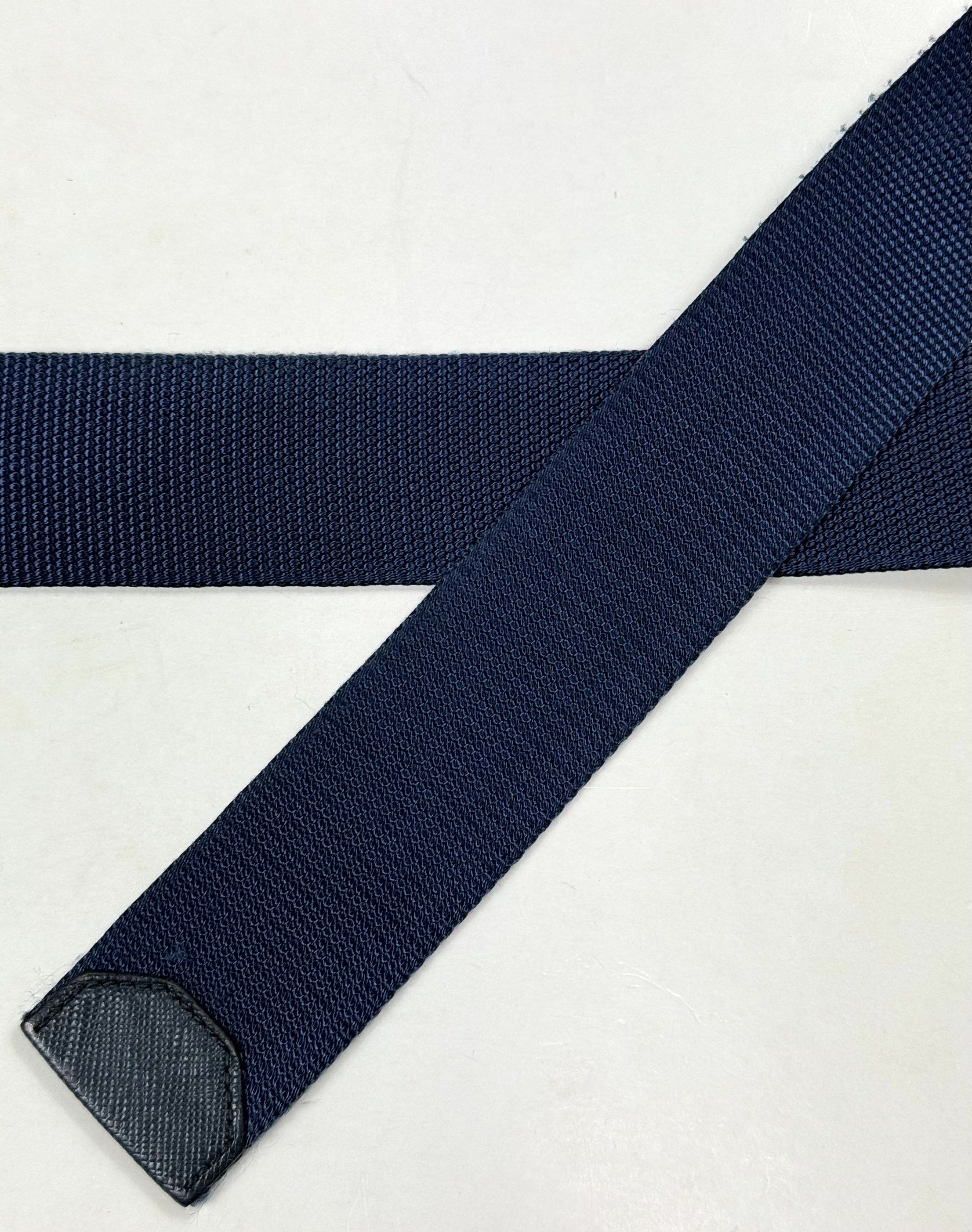 Prada Prada Logo Adjustable Navy Blue Web Belt Size 95/38 Size ONE SIZE - 4 Thumbnail