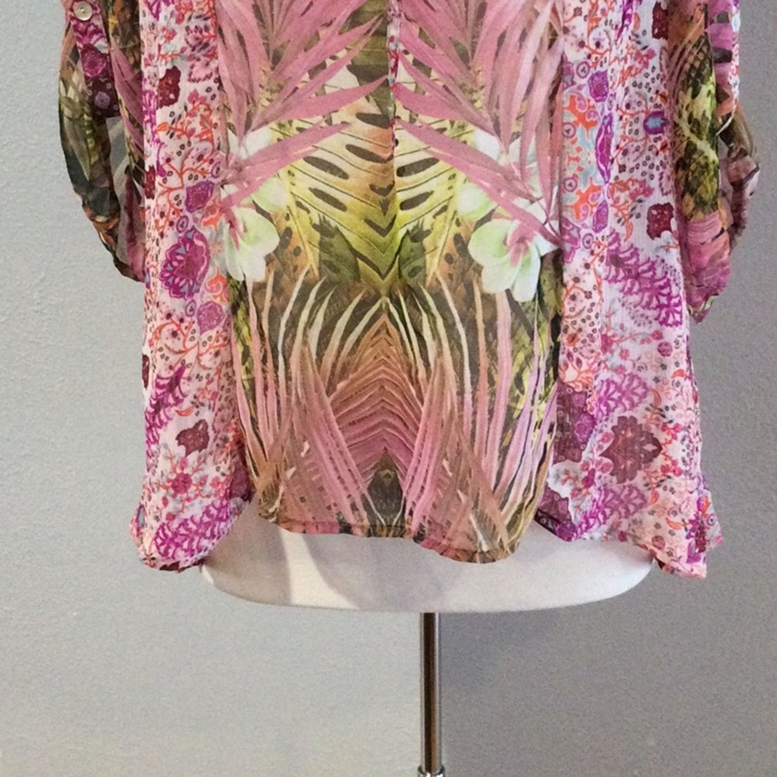 Other Figueroa & Flower Foliage/Floral Print Sheer Top Small Size S / US 4 / IT 40 - 3 Thumbnail