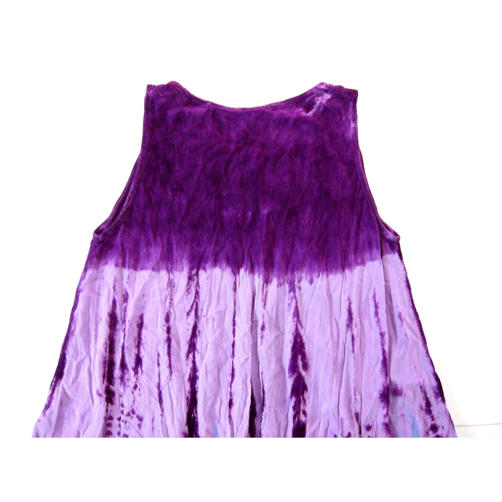 Vintage VINTAGE Pams Collection 100% Rayon Purple Blue Tie Dye Embroidered Tank Sun Dress M-L Size L / US 10 / IT 46 - 5 Thumbnail