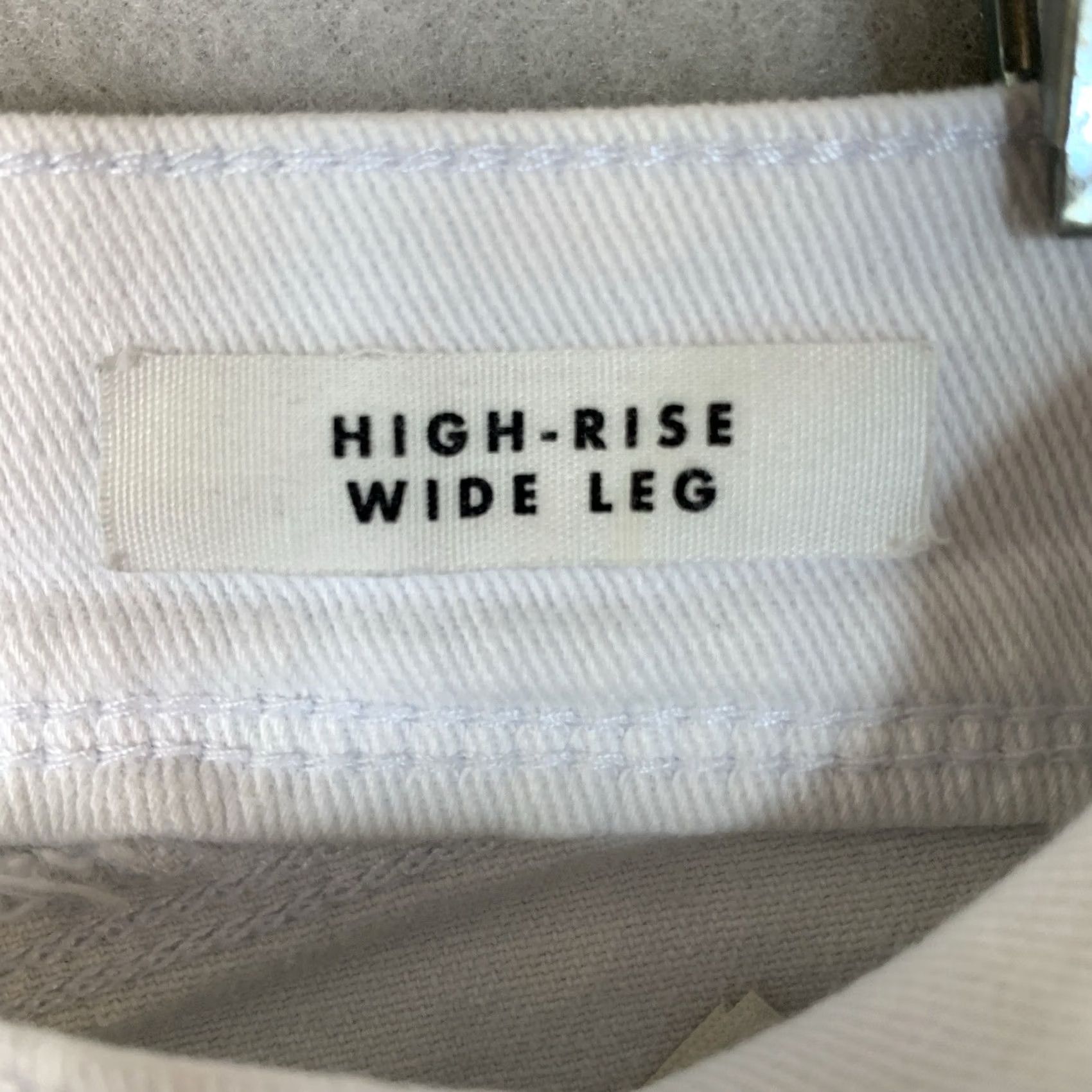 Vintage Curve Appeal Jeans Womens 8 White High Rise Wide Leg Crop Y2K Minimalist Size 30" / US 8 / IT 44 - 5 Thumbnail
