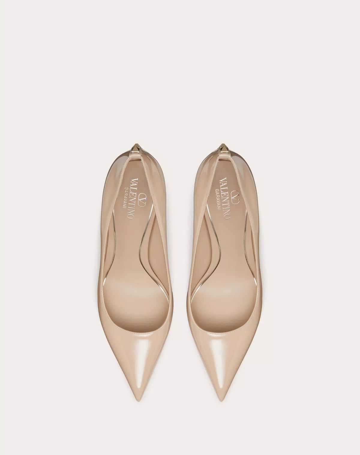 Valentino o1s1wg111125 Rockstud Patent-leather Pumps in Beige Size US 11 / IT 41 - 4 Thumbnail