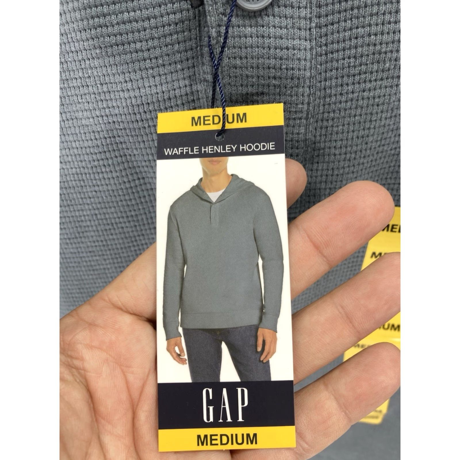 Gap VINTAGE Gap Waffle Henley Hoodie Shirt Men Medium Gray Long Sleeve Pullover Casual NWT Size US M / EU 48-50 / 2 - 6 Thumbnail