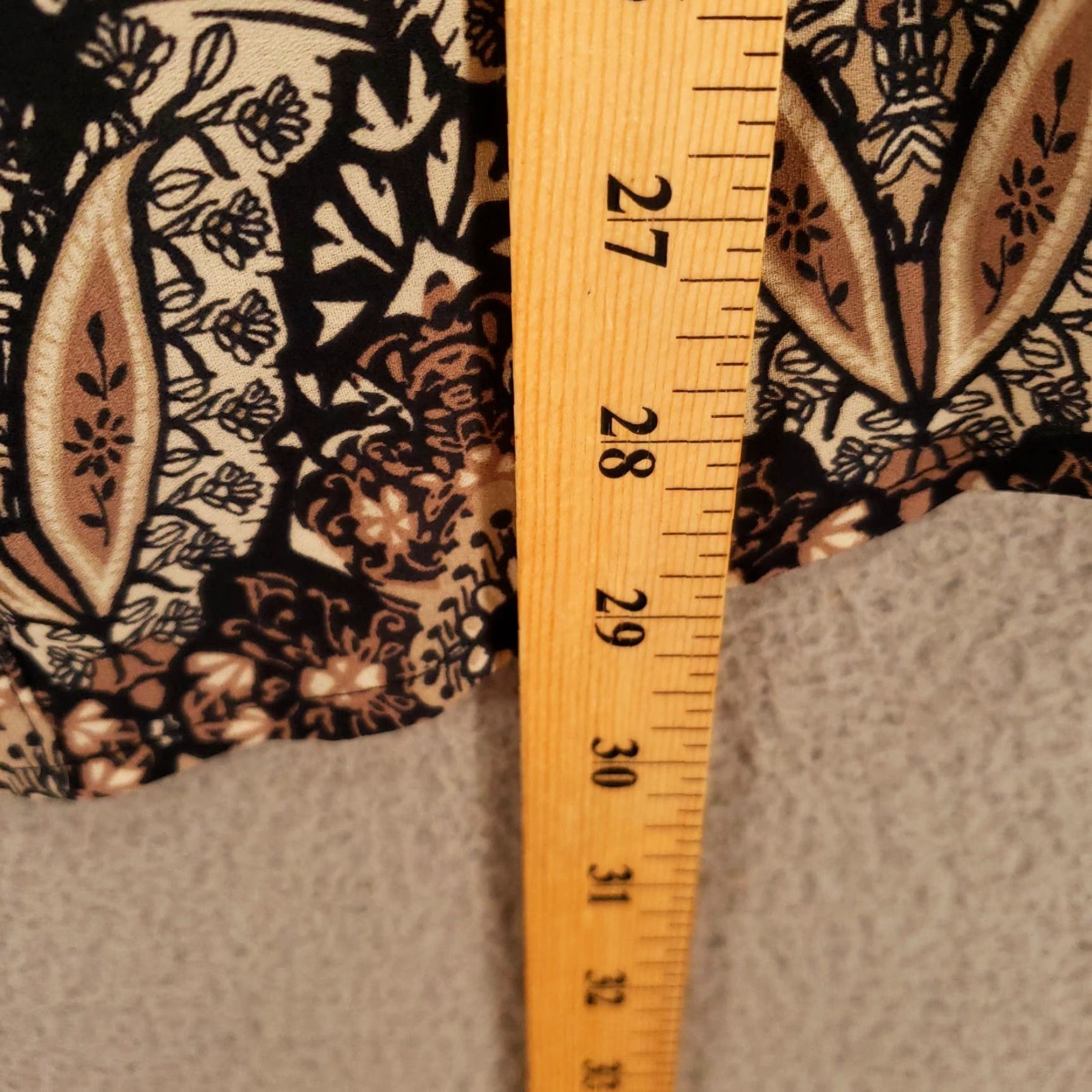 Vintage Fig and Flower Button-Up Top Womens M Navy Blue Tan Front Tunic Sheer Medium Size M / US 6-8 / IT 42-44 - 6 Thumbnail