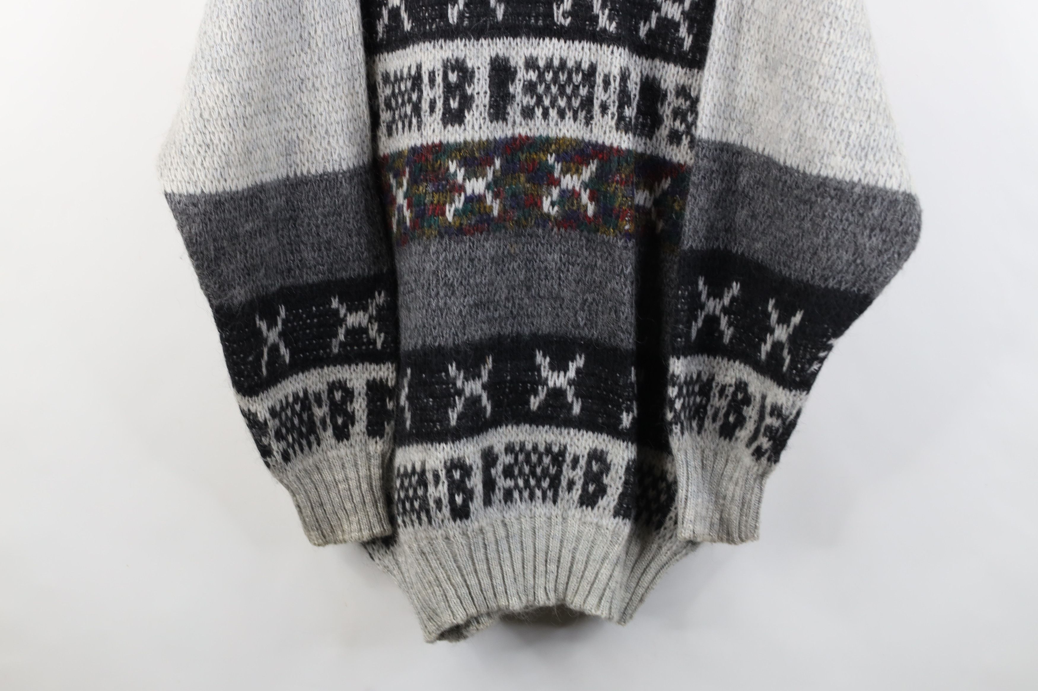 Vintage Vintage 90s Streetwear Blend Knit Geometric Crewneck Sweater Size US XL / EU 56 / 4 - 3 Thumbnail