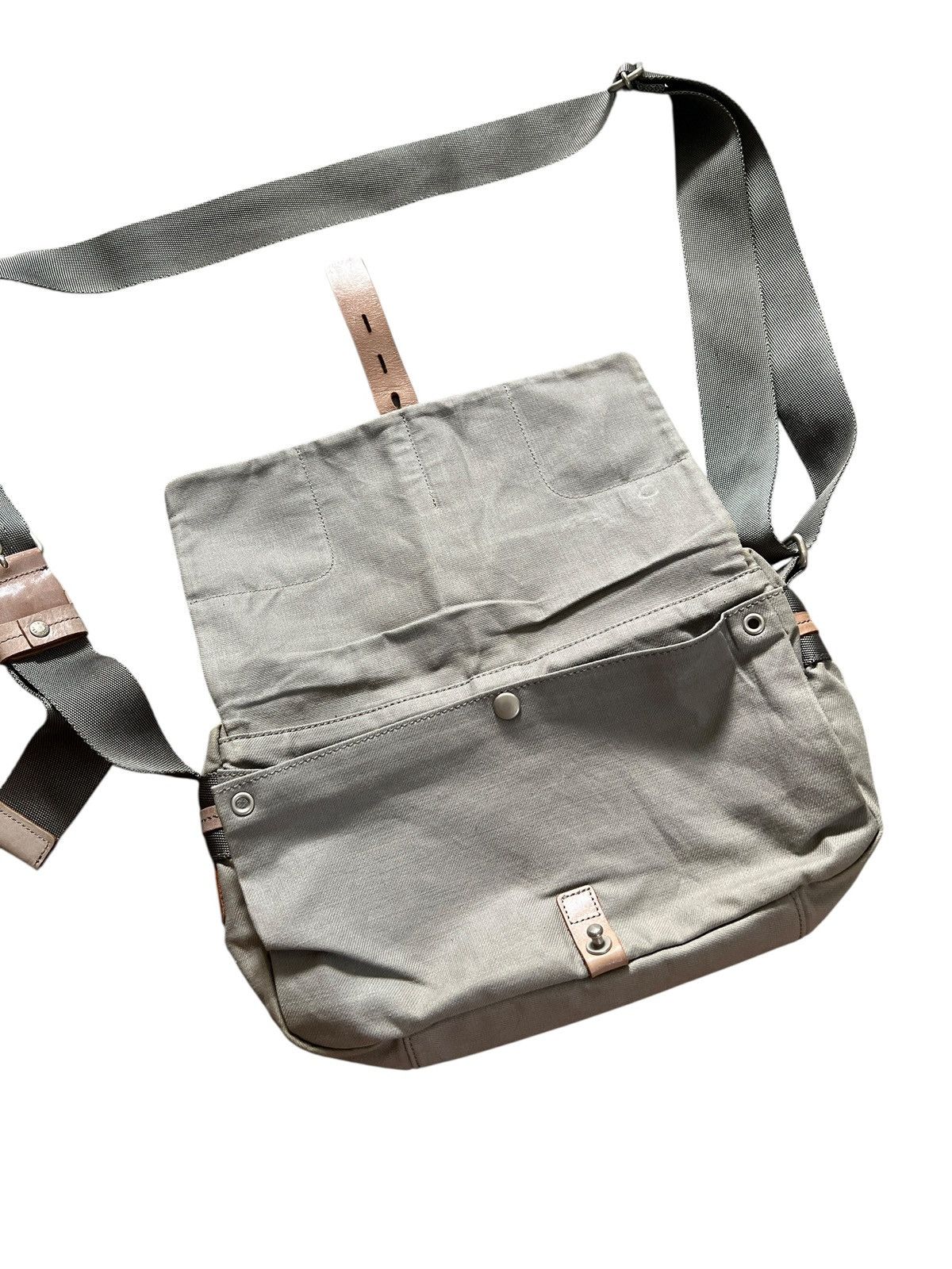 Yohji Yamamoto Yohji Yamamoto Y’SACCS Leather + Canvas Sling Bag Size ONE SIZE - 18 Thumbnail