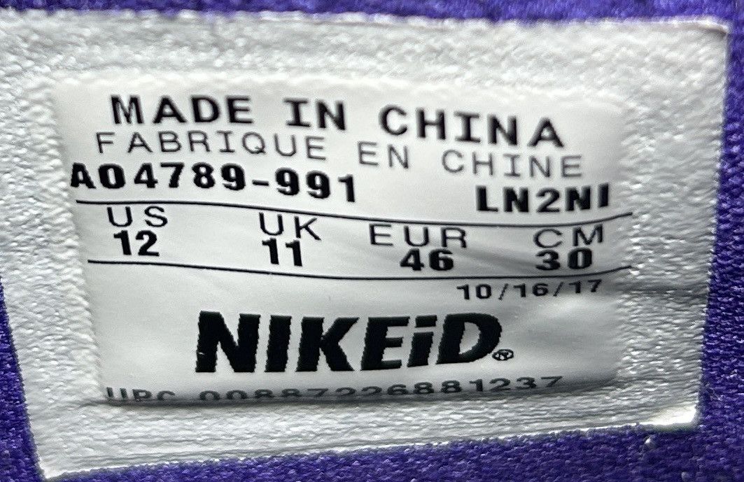 Nike Nike Kobe A.D iD Mid Lakers Home Colorway Shoes Size: 12 M Size US 12 / EU 45 - 7 Thumbnail
