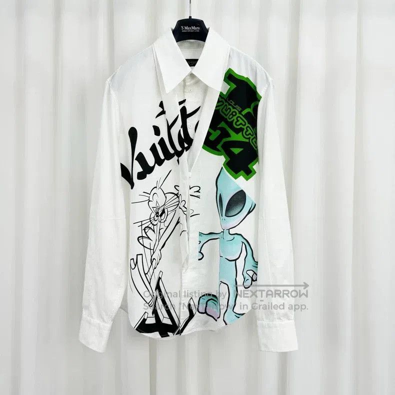 Louis Vuitton Louis Vuitton Alien Print Button Up Shirt. Size US XL / EU 56 / 4 - 1 Thumbnail