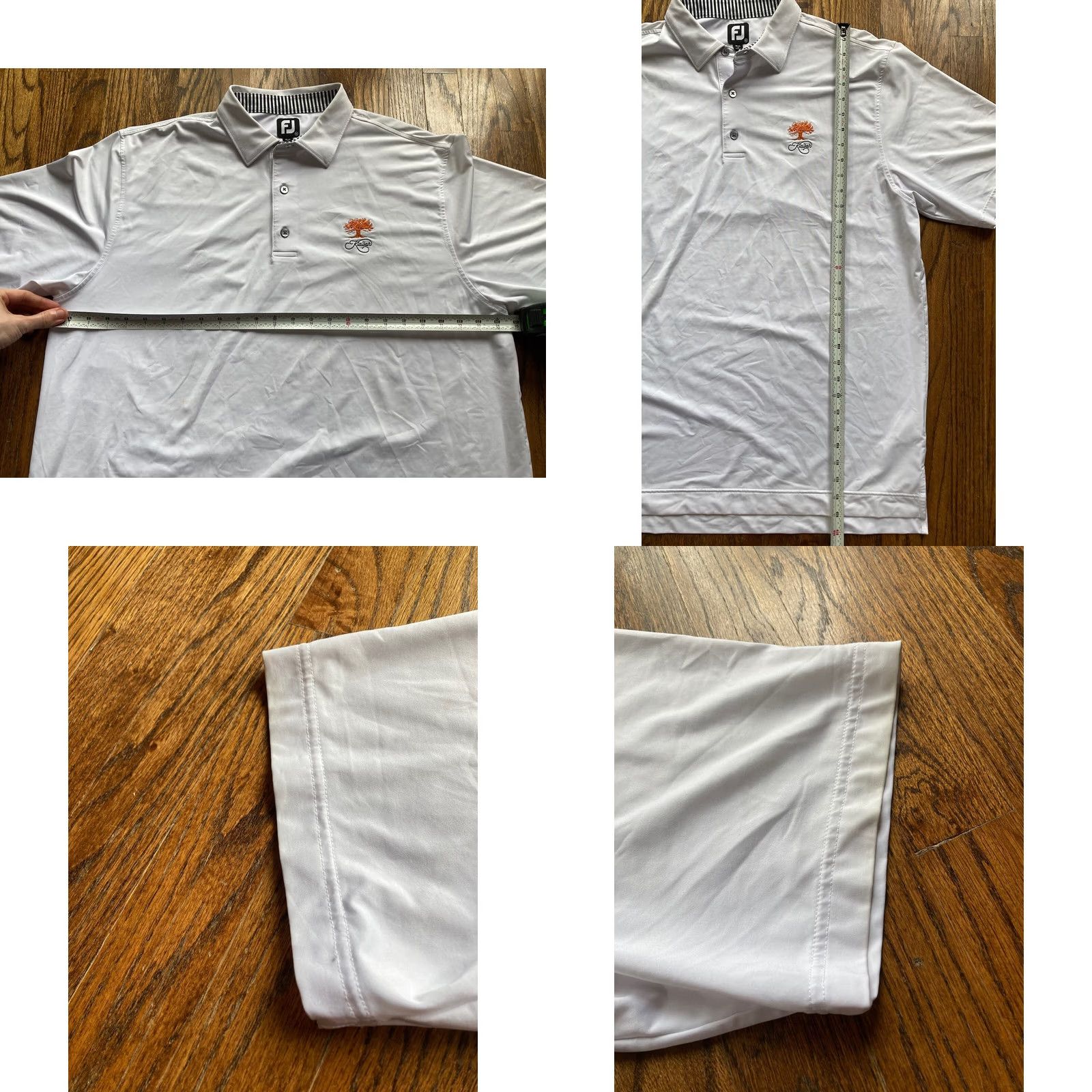 Footjoy FootJoy Mens Polo Size XL White Performance Stretch Golf Shirt Regular Sleeve Short Sleeve Collared Breathable All Seasons Logo Size US XL / EU 56 / 4 - 8 Thumbnail