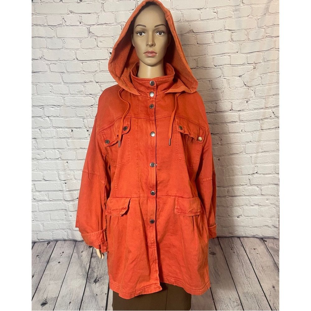 Free People New Free People Nocturne Orange Cotton Parka Jacket Size XS Size XS / US 0-2 / IT 36-38 - 2 Thumbnail