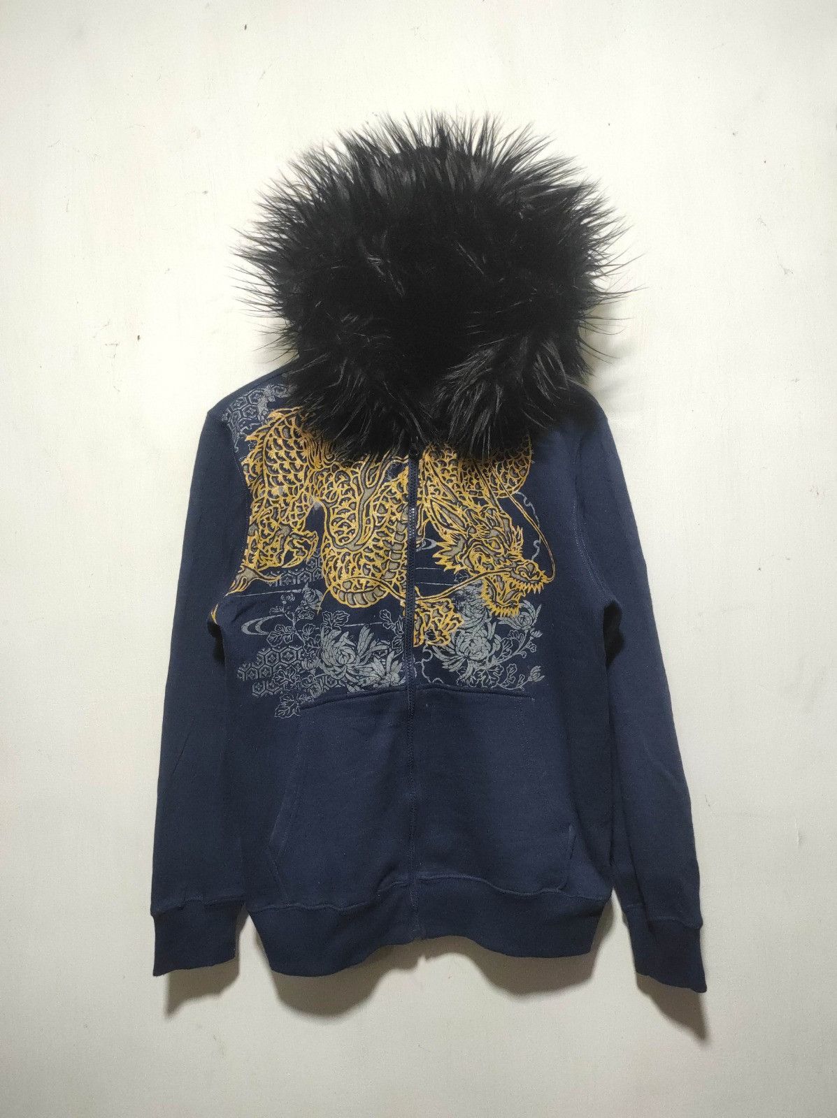Japanese Brand Oblo Sukajan Dragon zip fur hoodie ifsix LGB style Size US M / EU 48-50 / 2 - 3 Thumbnail