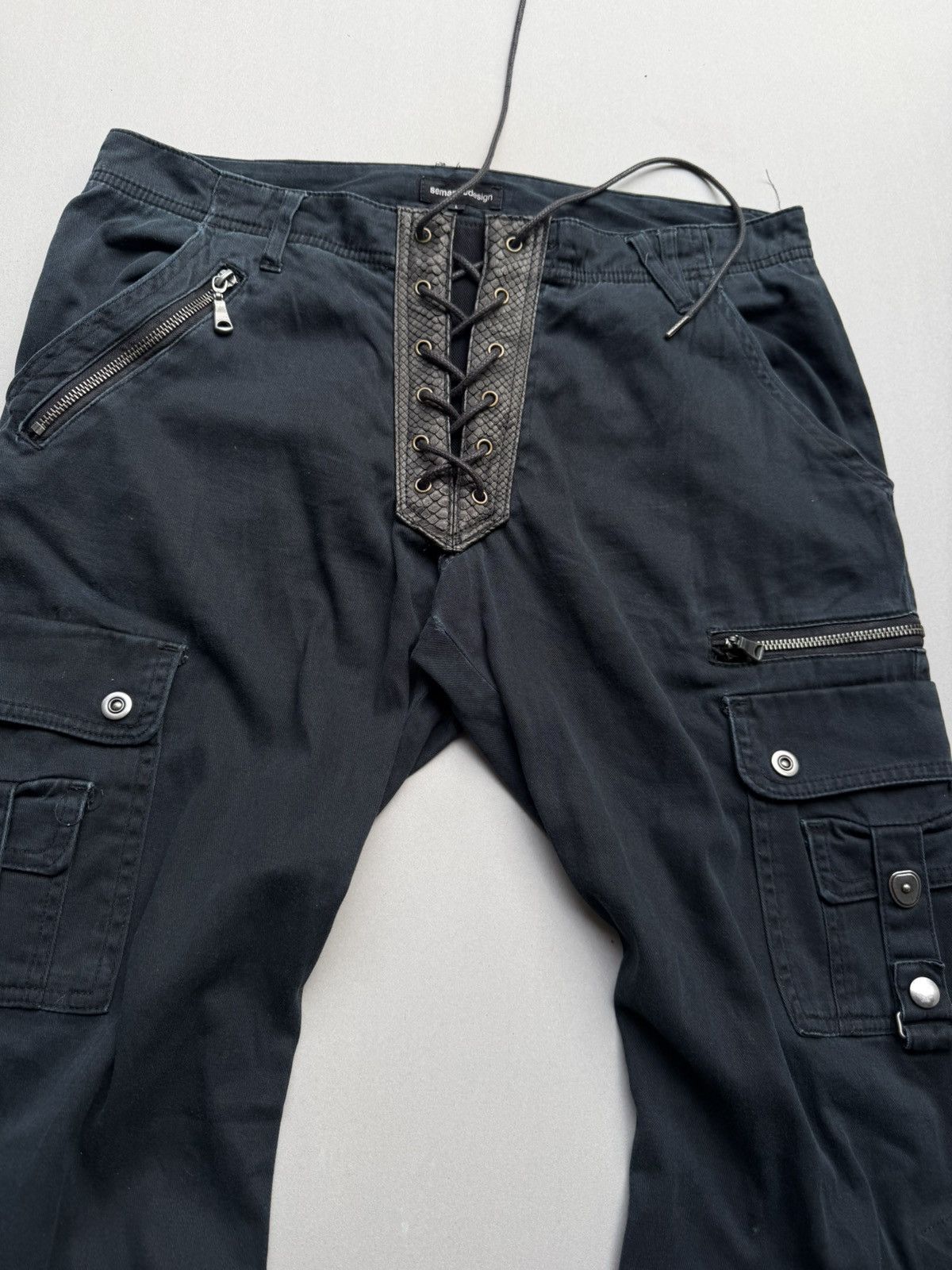 semanticdesign M lace-up flare cargo pants Size US 33 - 2 Thumbnail
