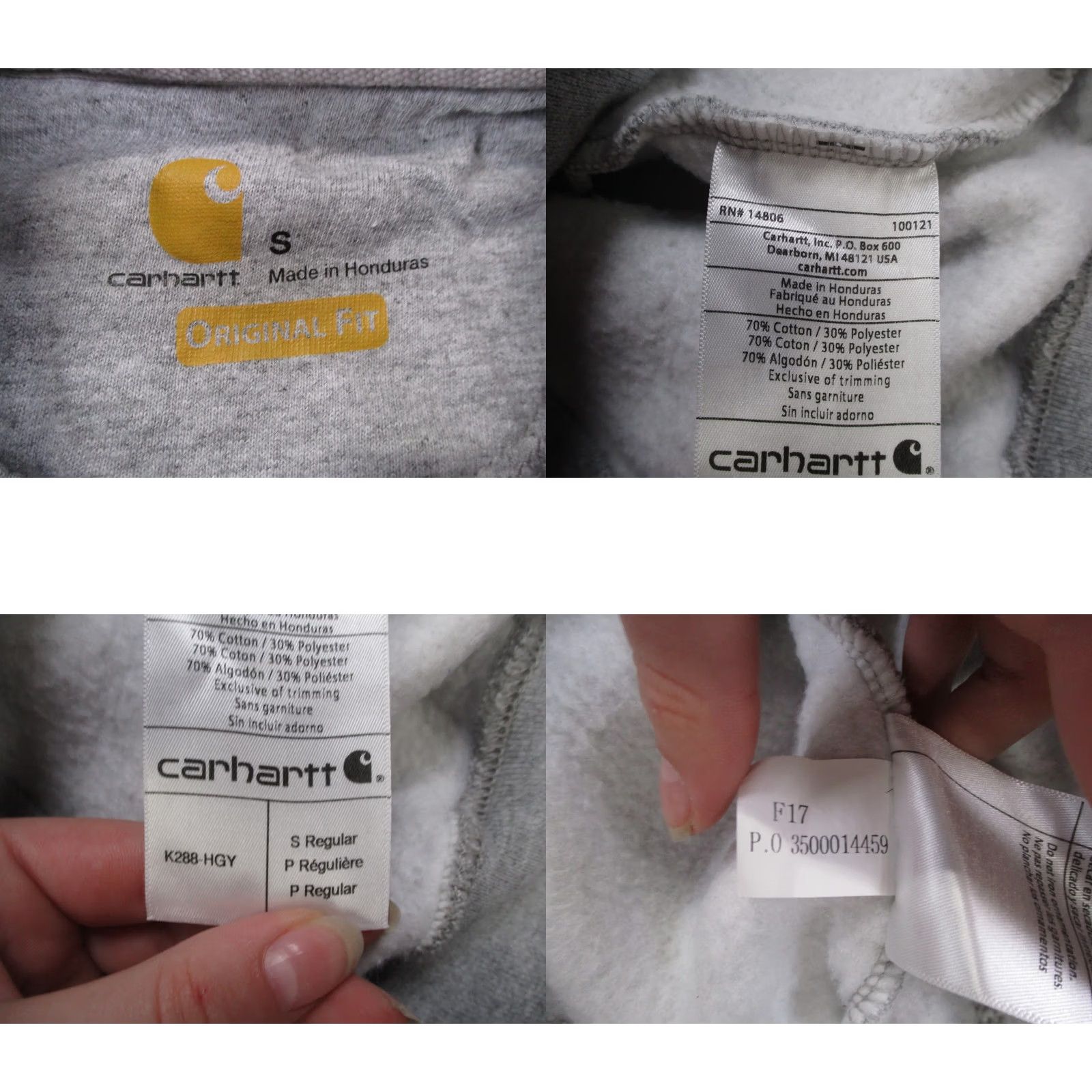 Carhartt Carhartt Hoodie Mens S Gray Relaxed Sweatshirt Work Logo Outdoor Pockets Hooded Thermal Shirt Mens Size US S / EU 44-46 / 1 - 8 Thumbnail