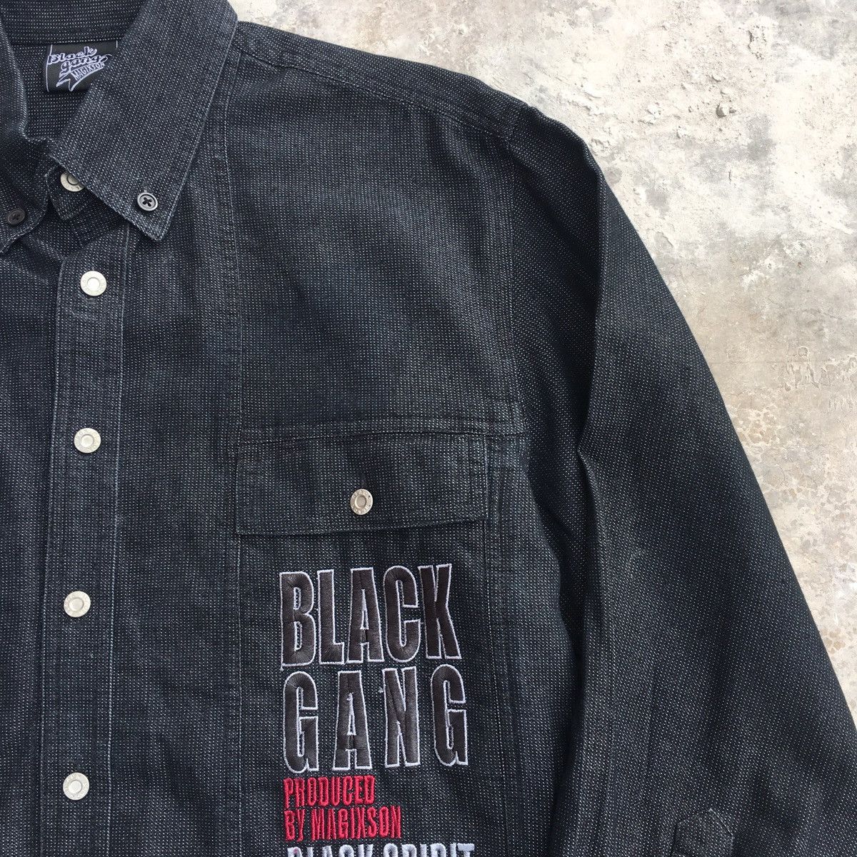 Japanese Brand Vintage Black Gang Magixson Button Ups Shirt Size US M / EU 48-50 / 2 - 5 Thumbnail