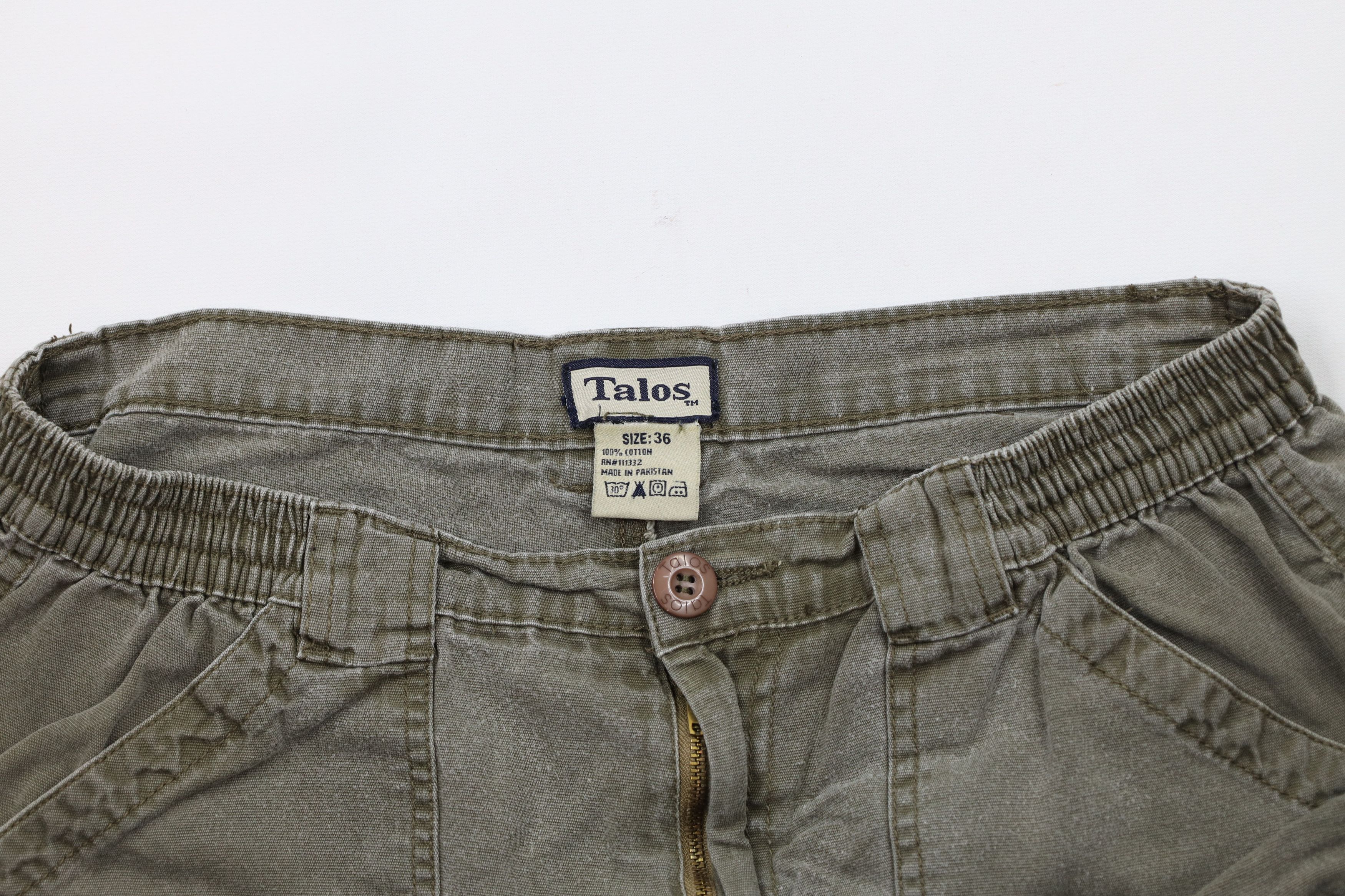 Vintage Vintage 90s Streetwear Knee Stonewash Cargo Shorts Green Size US 36 / EU 52 - 2 Thumbnail
