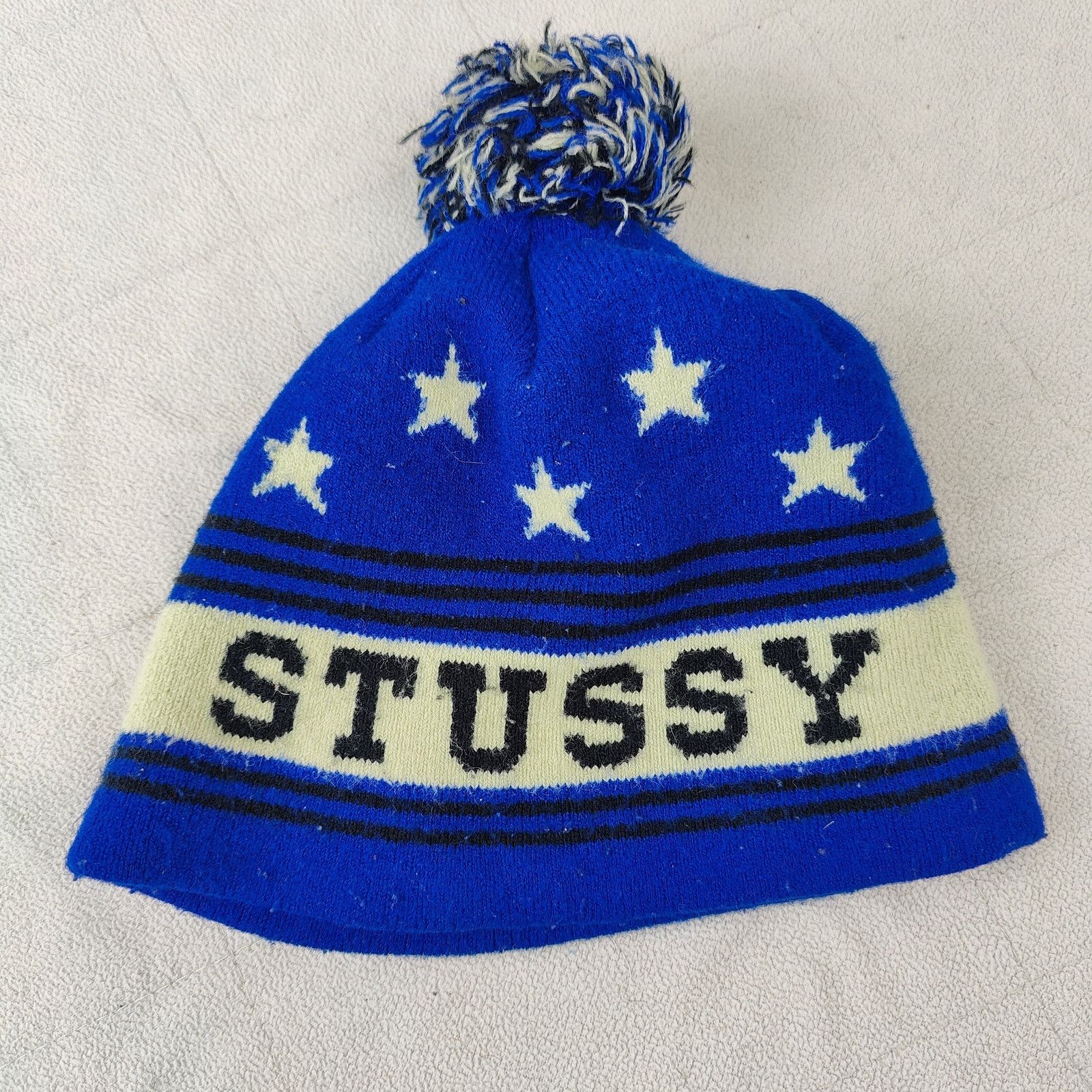 Stussy Vintage Y2K Stussy Beanie Adults One Size Blue Knit Star Size ONE SIZE - 4 Thumbnail