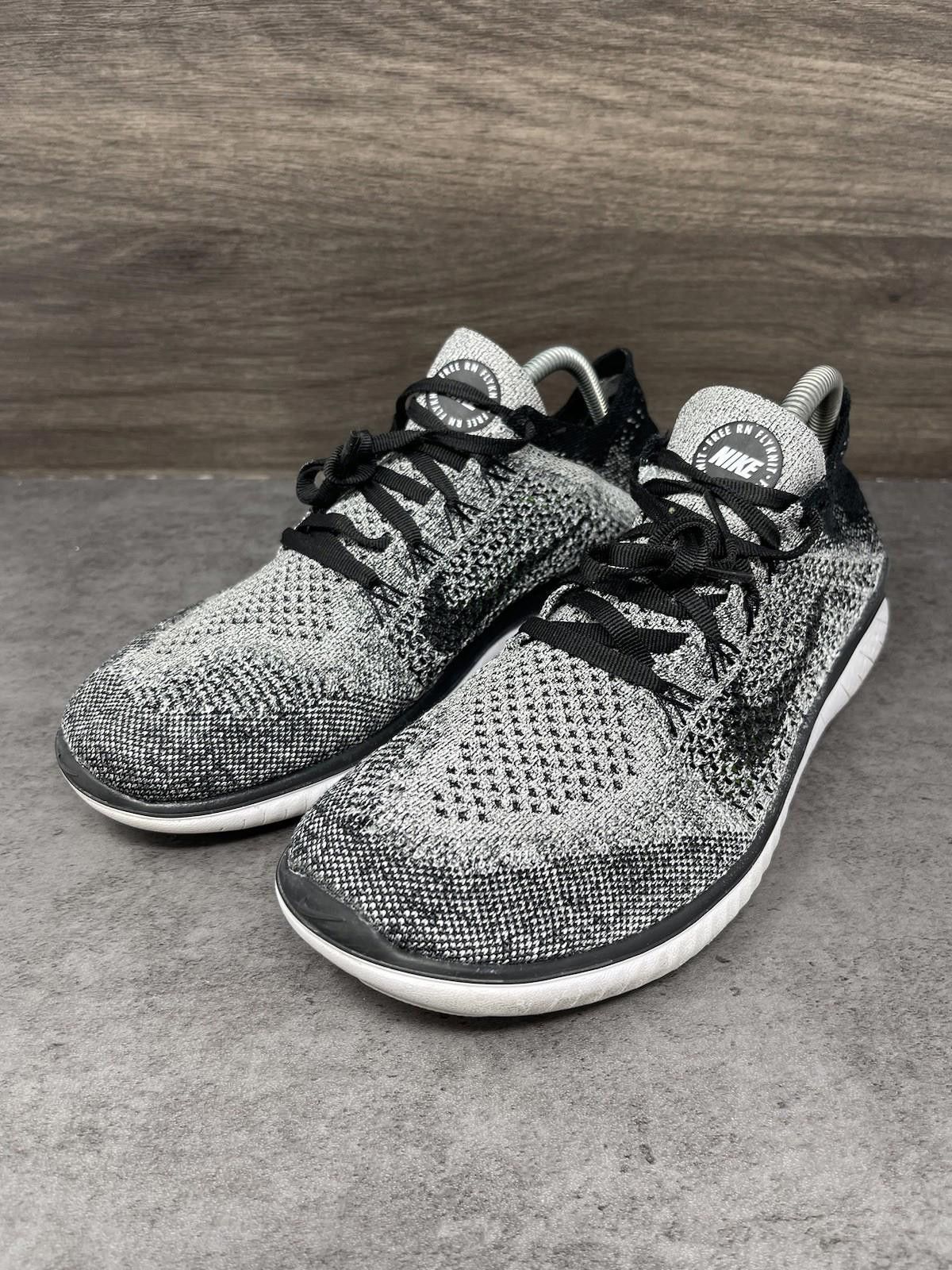 Nike Nike Free RN Flyknit 2018 Shoes Womens Size 9.5 Black White Size US 9.5 / IT 39.5 - 2 Thumbnail