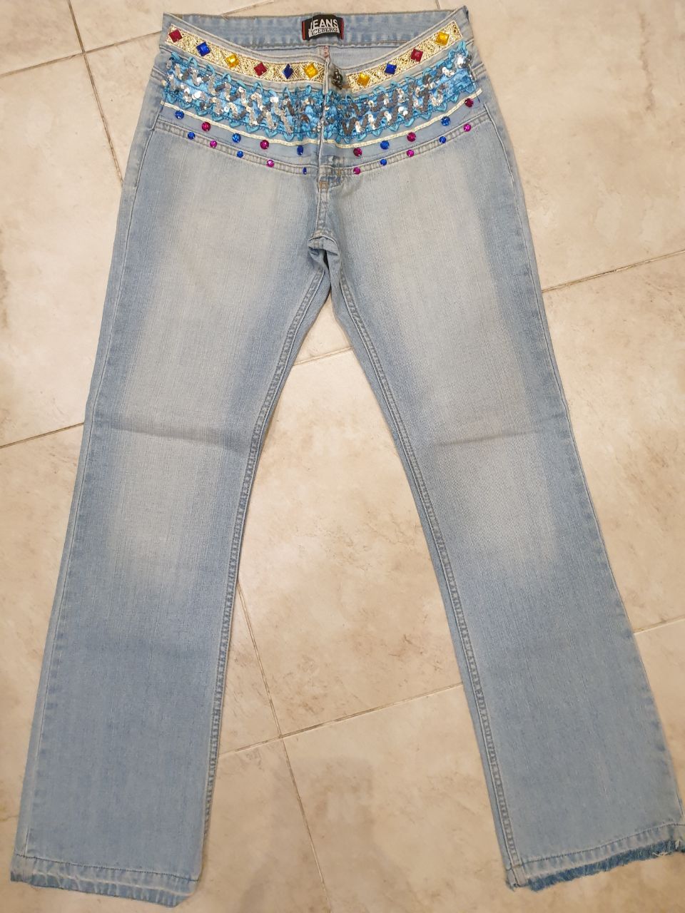 Iceberg y2k low rise jeans with sequins / beads 34" sz 29 Iceberg Size 34" / US 12 / IT 48 - 12 Thumbnail