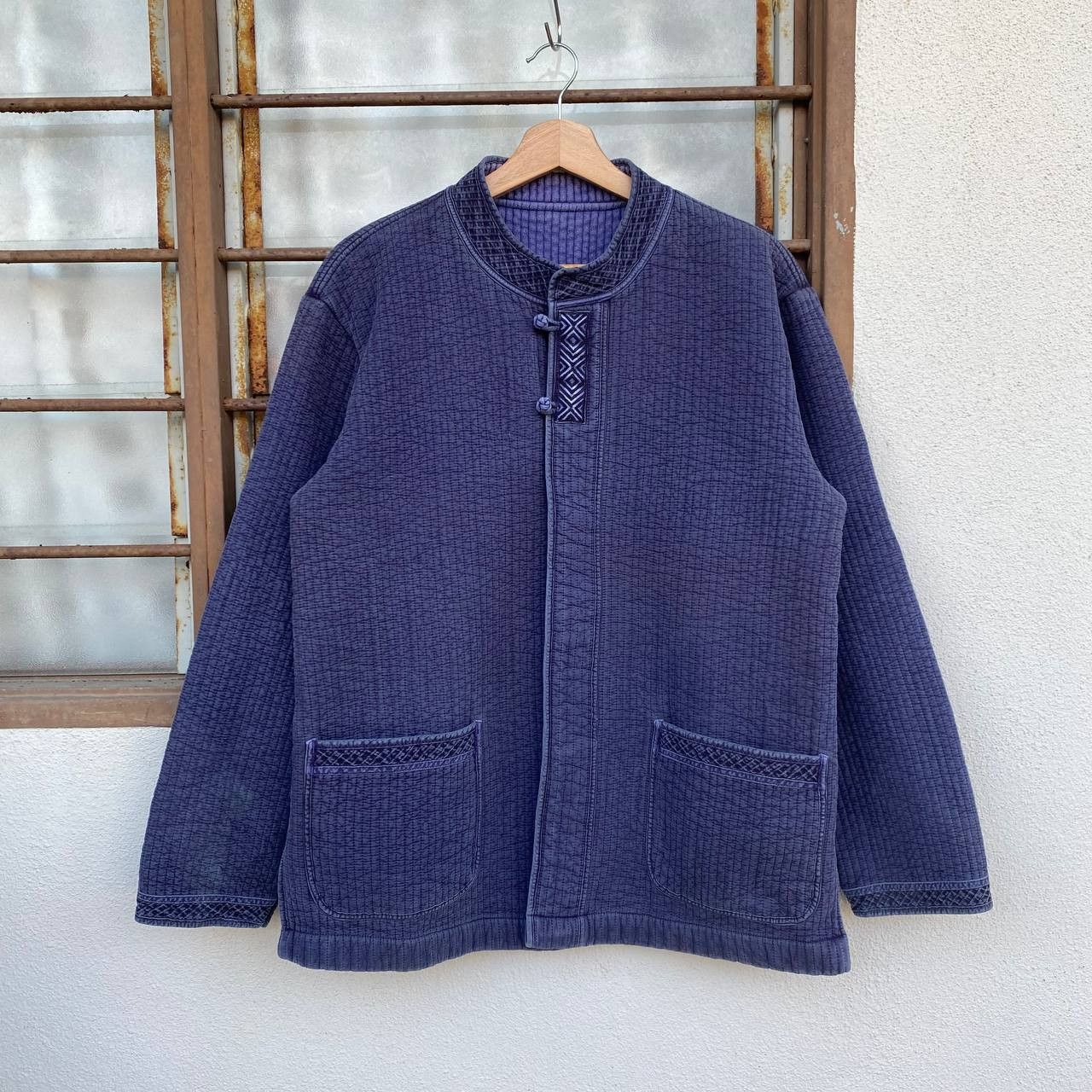 Japanese Brand 90s Vintage Japanese Indigo Blue Quilted KungFu Chore Jacket Size US L / EU 52-54 / 3 - 2 Thumbnail