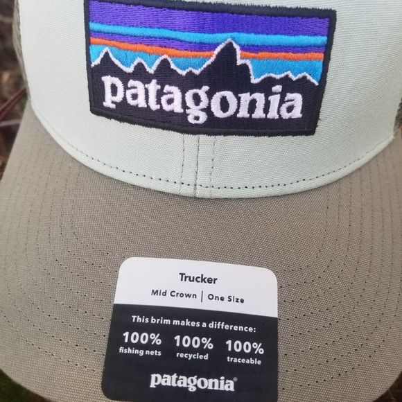 Patagonia Patagonia P-6 Logo Trucker Hat Tea Green NEW UNISEX Size ONE SIZE - 5 Thumbnail